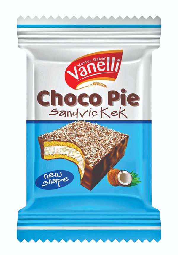VANELLİ CHOCO-PIE Kakao Kaplamalı Hindistan Cevizli Marshmelow Kek (40gr*6)