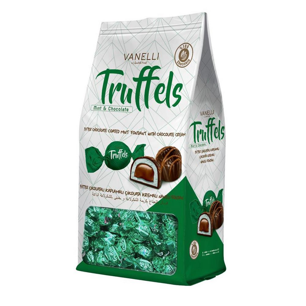 TRUFFELS Bitter Çikolata Kaplamalı Çikolata Kremalı Naneli Fondan