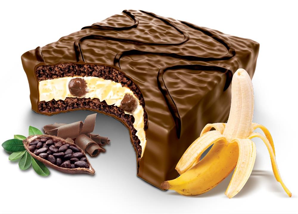 VANELLİ CHOCO-PIE cocoa coated marwmellow cake with banana