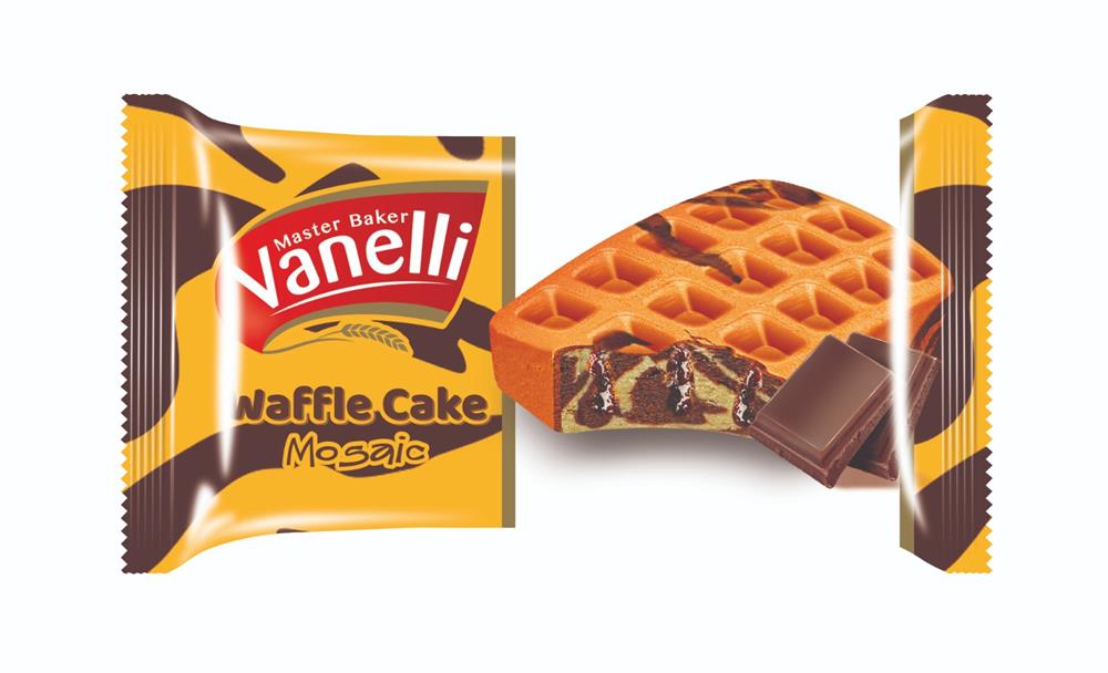 VANELLİ WAFFLE mosaic cake with chocolate sauce MULTIPACK (240gr*24)