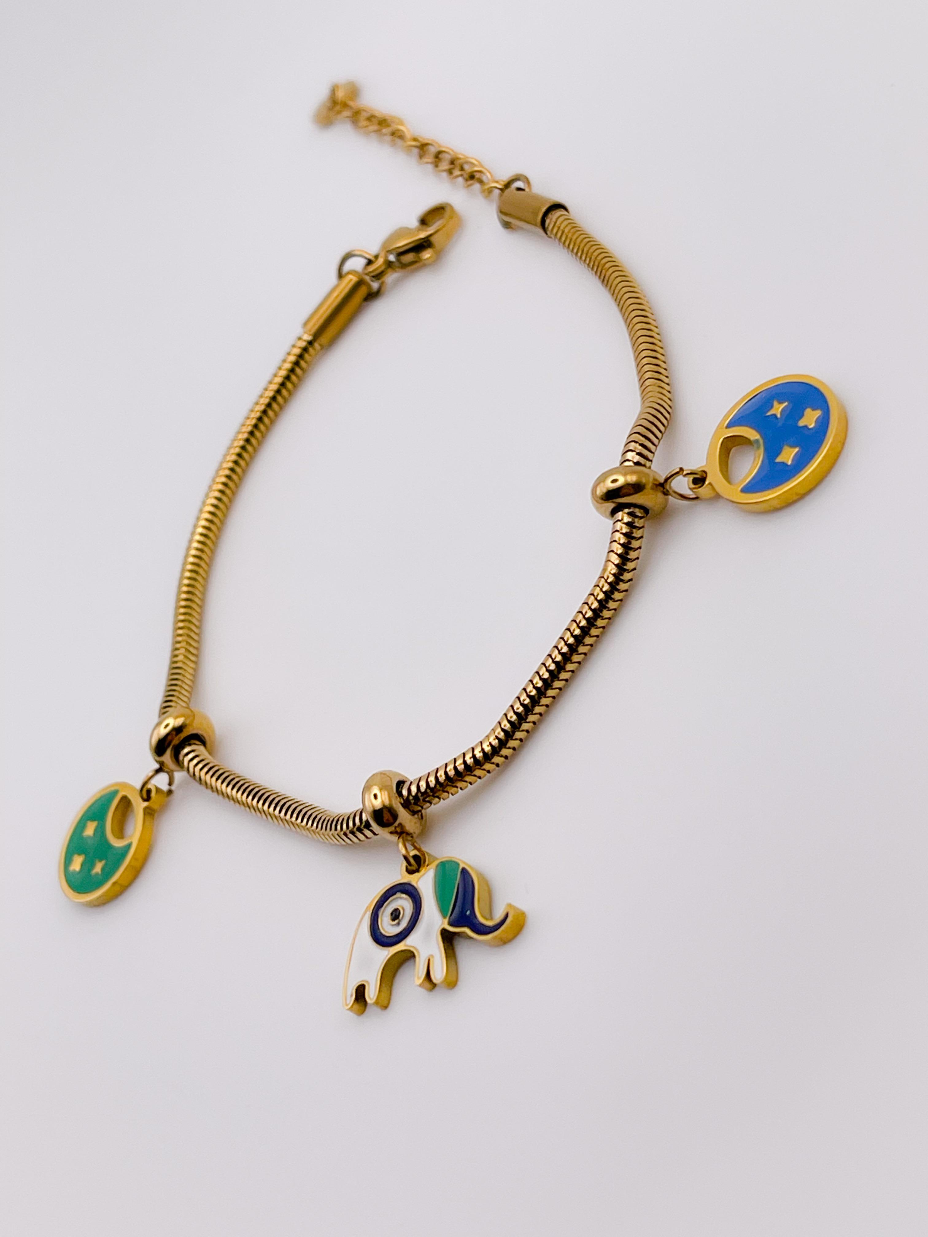 Çelik Bileklik Filli Şans Bilekliği Renk Gold