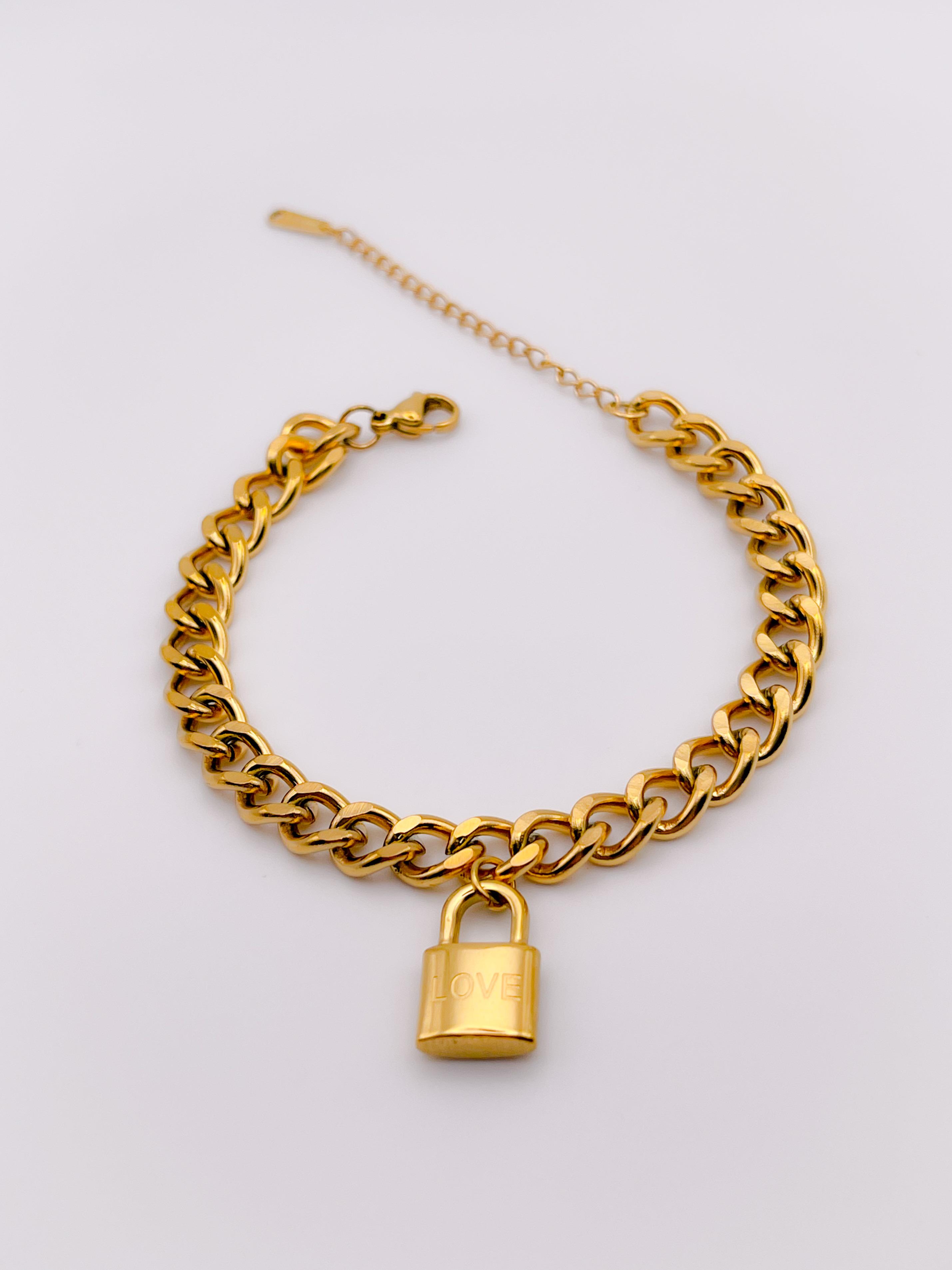 Çelik Bileklik Zincir Kilit Bileklik