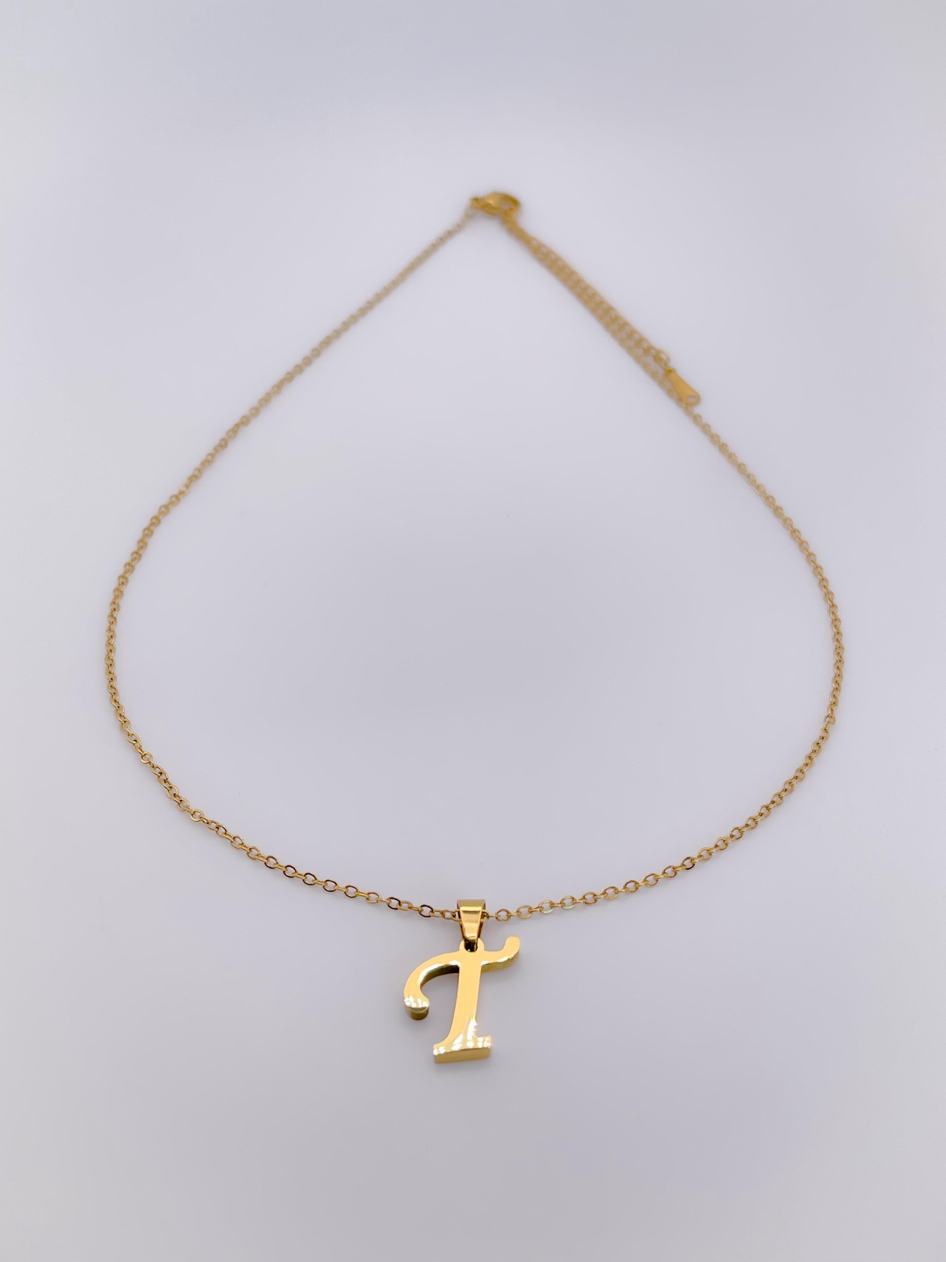 Çelik Kolye T Harfli Kolye