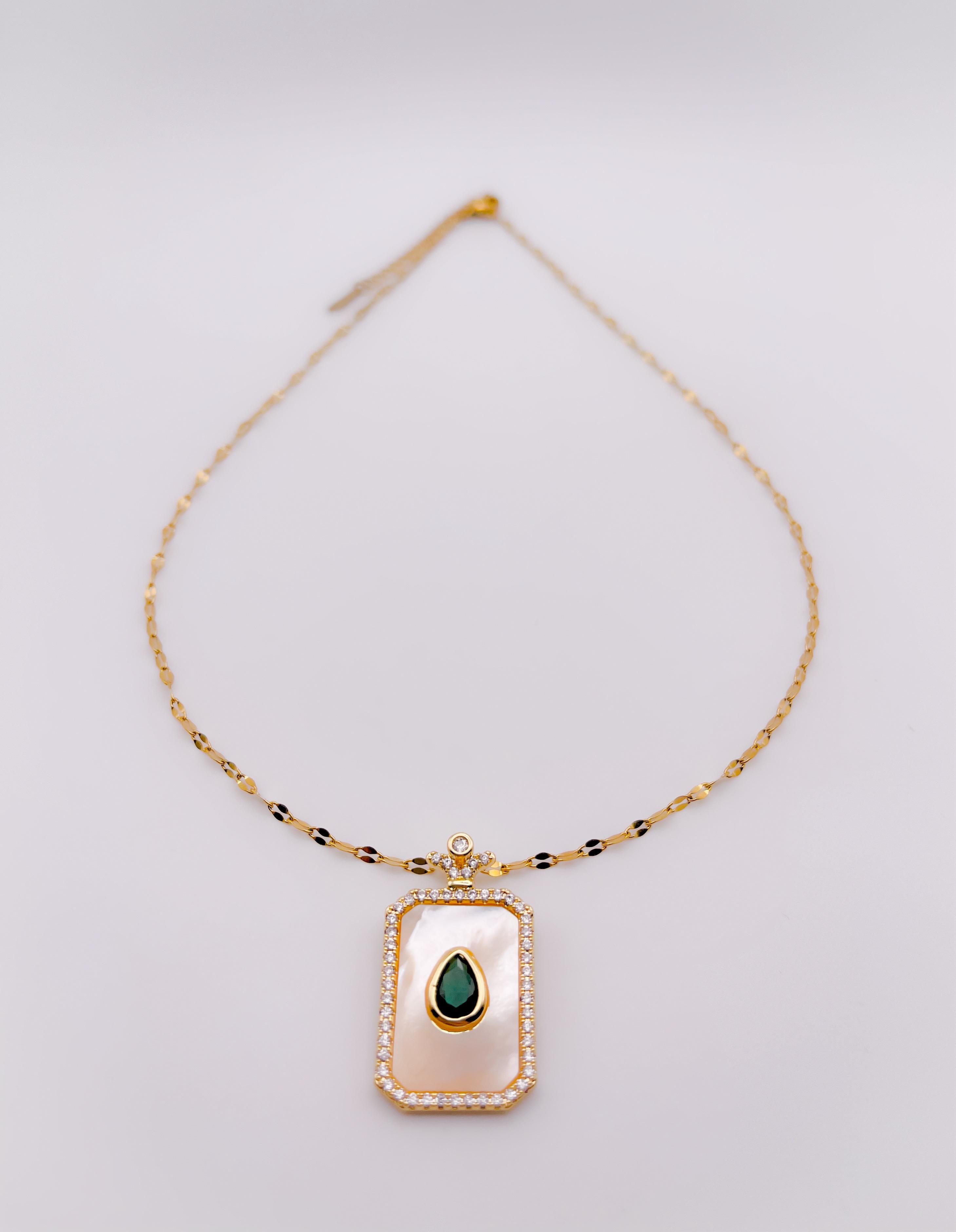 Çelik Kolye Taş Detaylı Parfüm Şisesi Uçlu Kolye