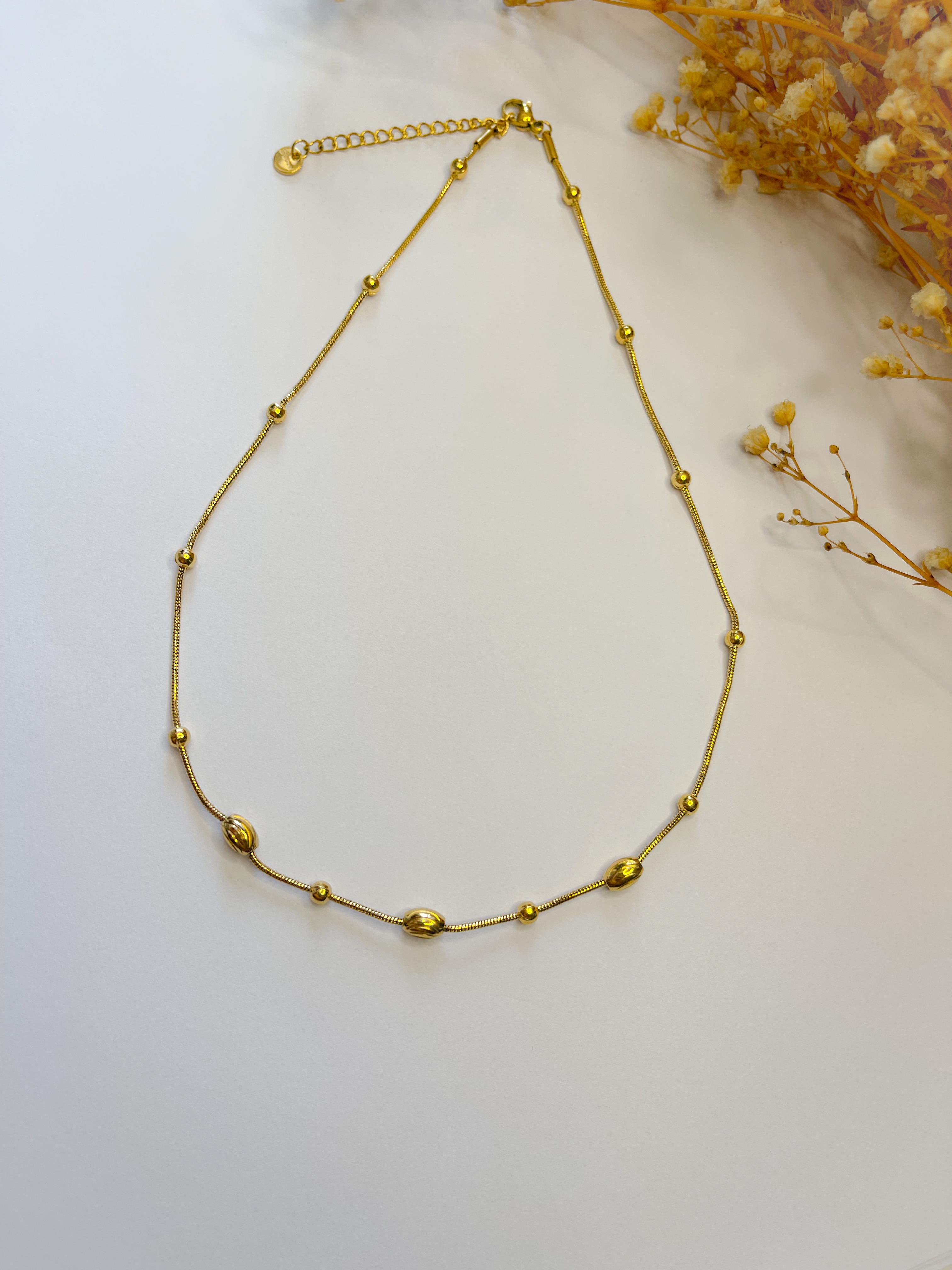 Çelik Kolye Tekli Dorika Gold