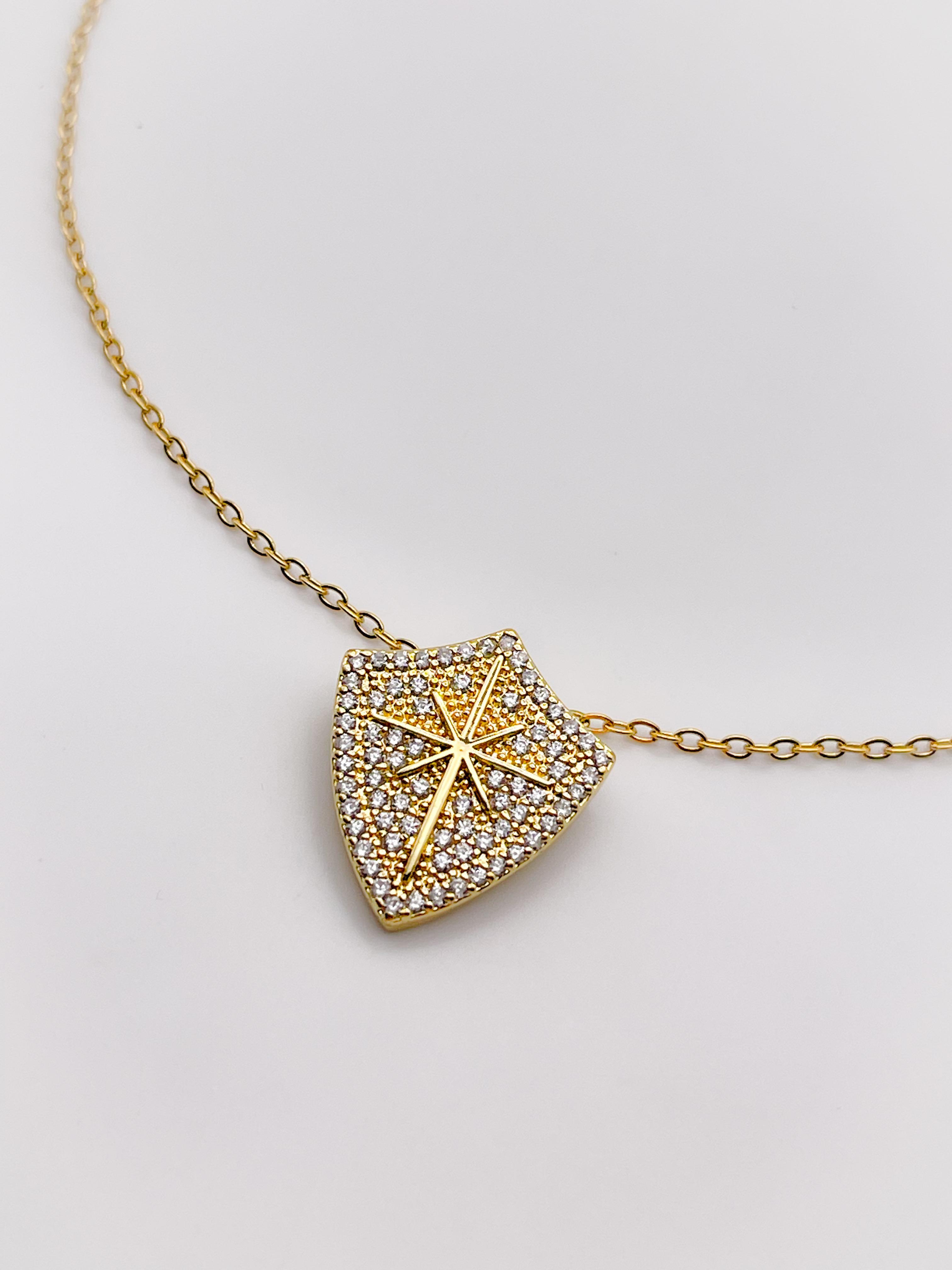 Çelik Kolye Zirkon Taşlı Kutup Yıldızı Kolye