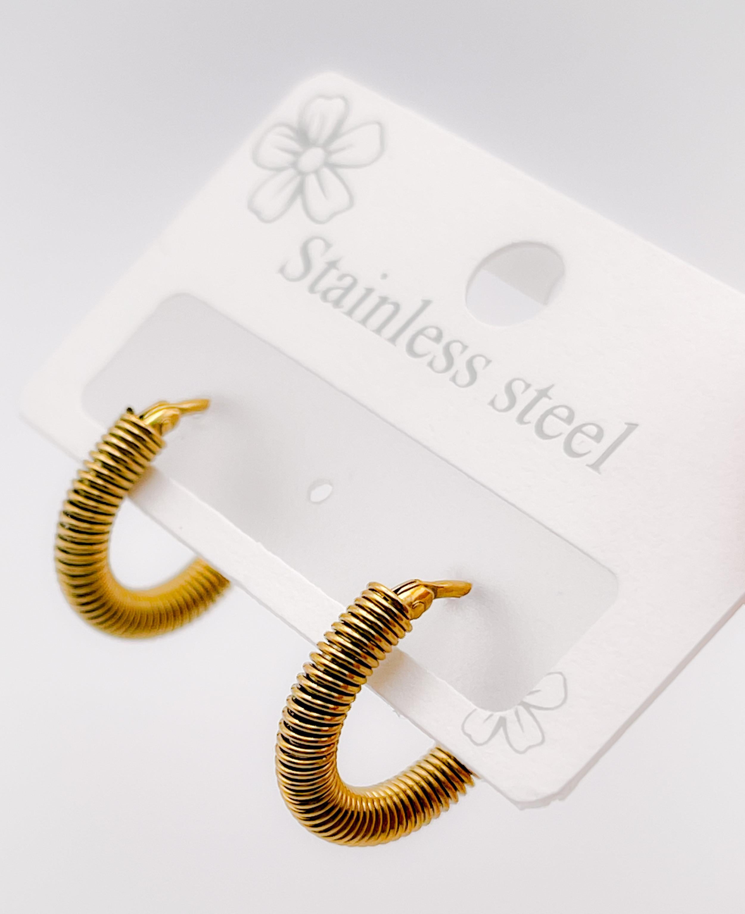 Çelik Küpe Yaylı Halka Küpe