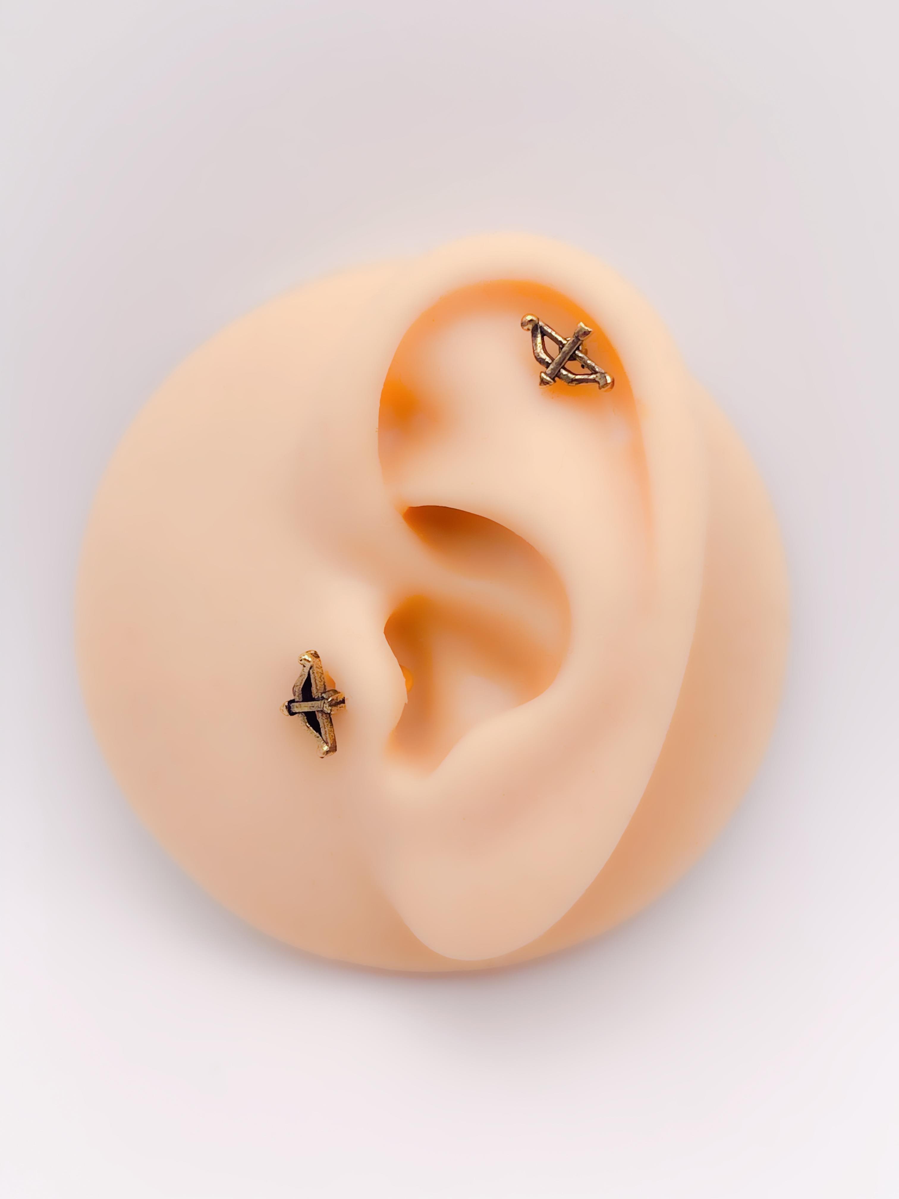 Cerrahi Çelik Piercing Ok Figürlü Kıkırdak Helix Tragus Piercing(1adet)