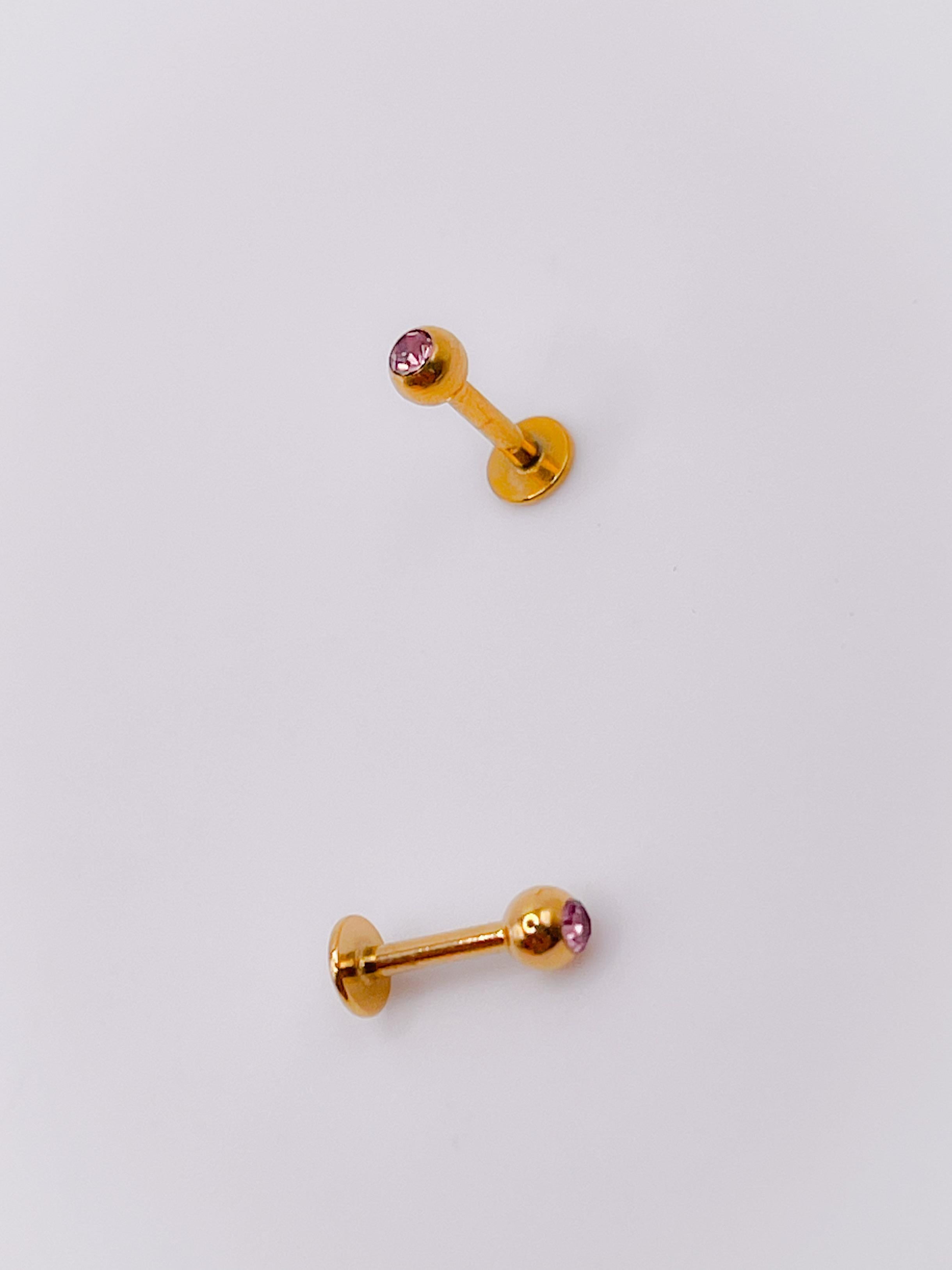 Cerrahi Çelik Piercing Zirkon 6mm Tek Taşlı Kıkırdak Helix Tragus Piercing (1adet)