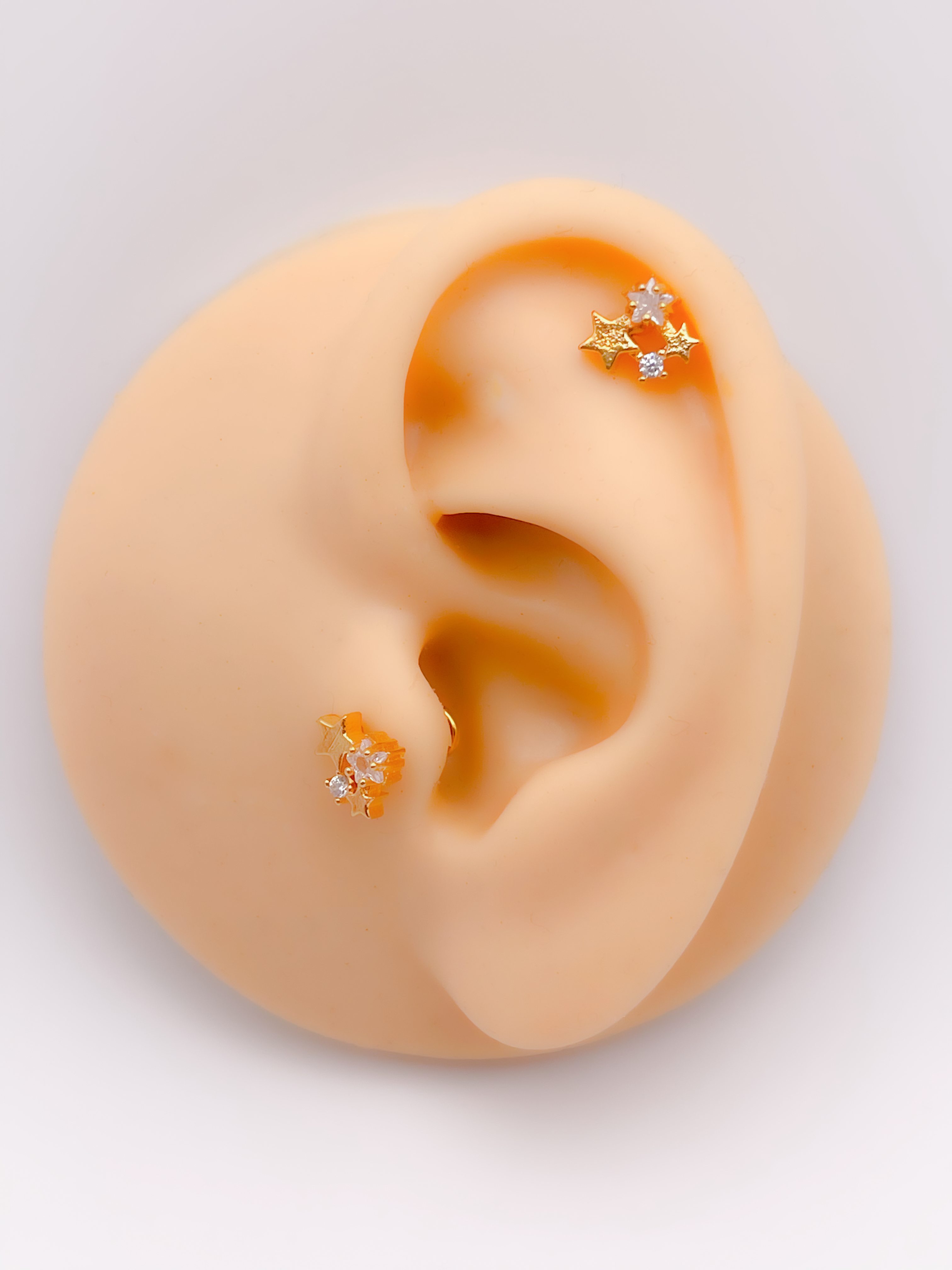 Cerrahi Çelik Piercing Zirkon Taşlı Yıldız Kümesi Kıkırdak Helix Tragus Piercing(1adet)