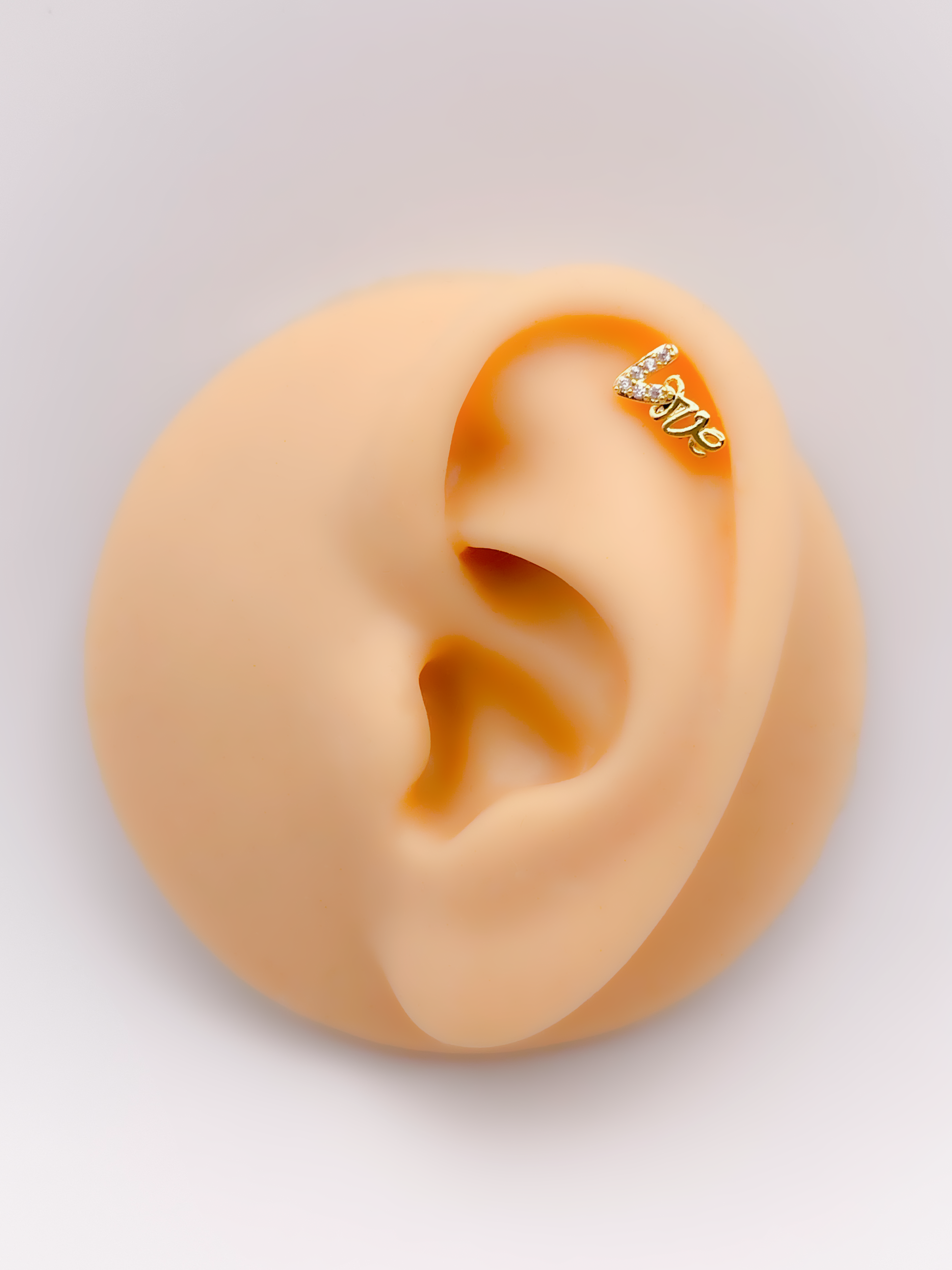 Cerrahi Çelik Zirkon Taşlı Minimal Love Piercing