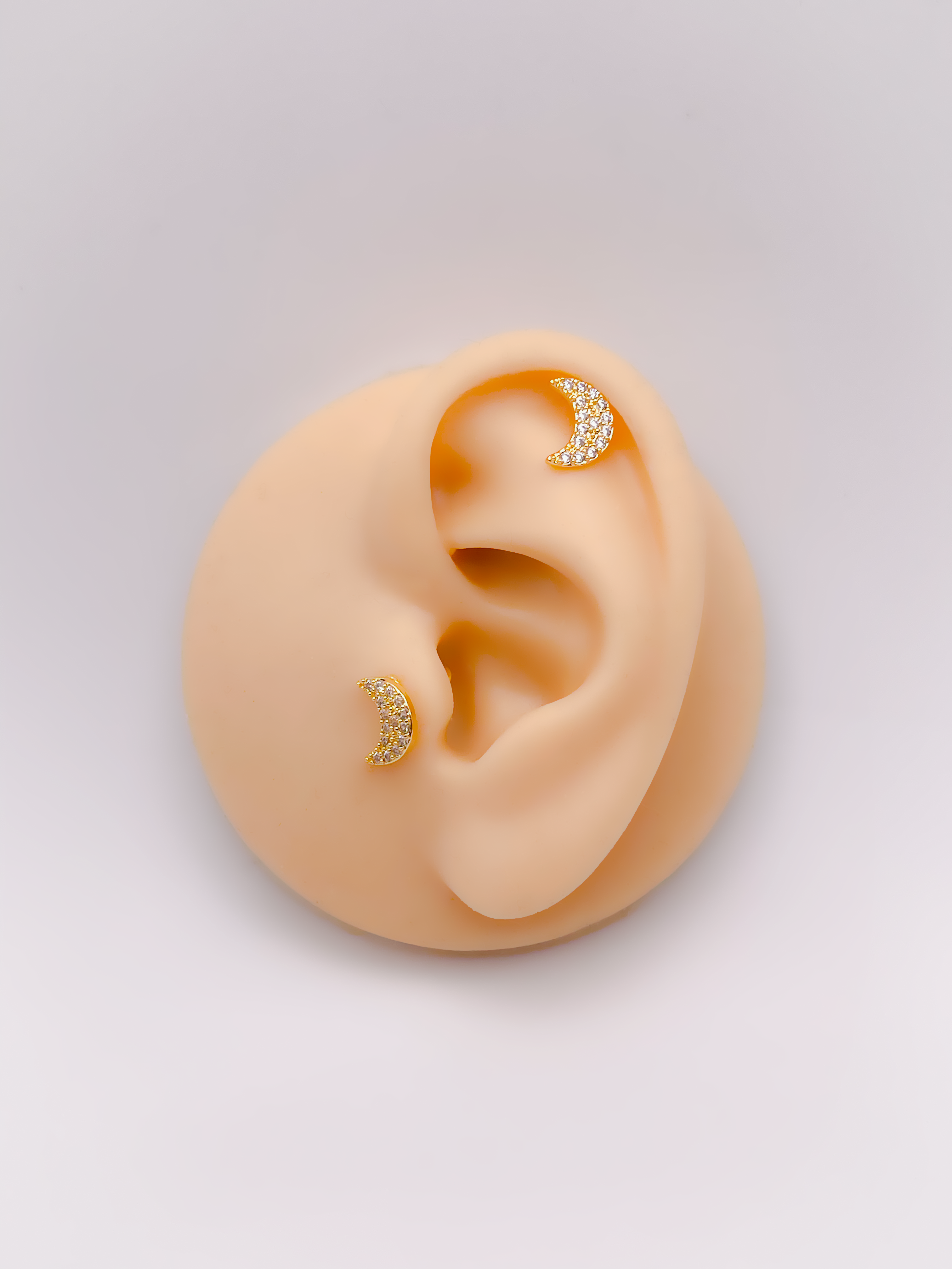 Cerrrahi Çelik Piercing ( Pirsing ) Full Zirkon Taşlı Hilal Tragus Helix Piercing (1adet)