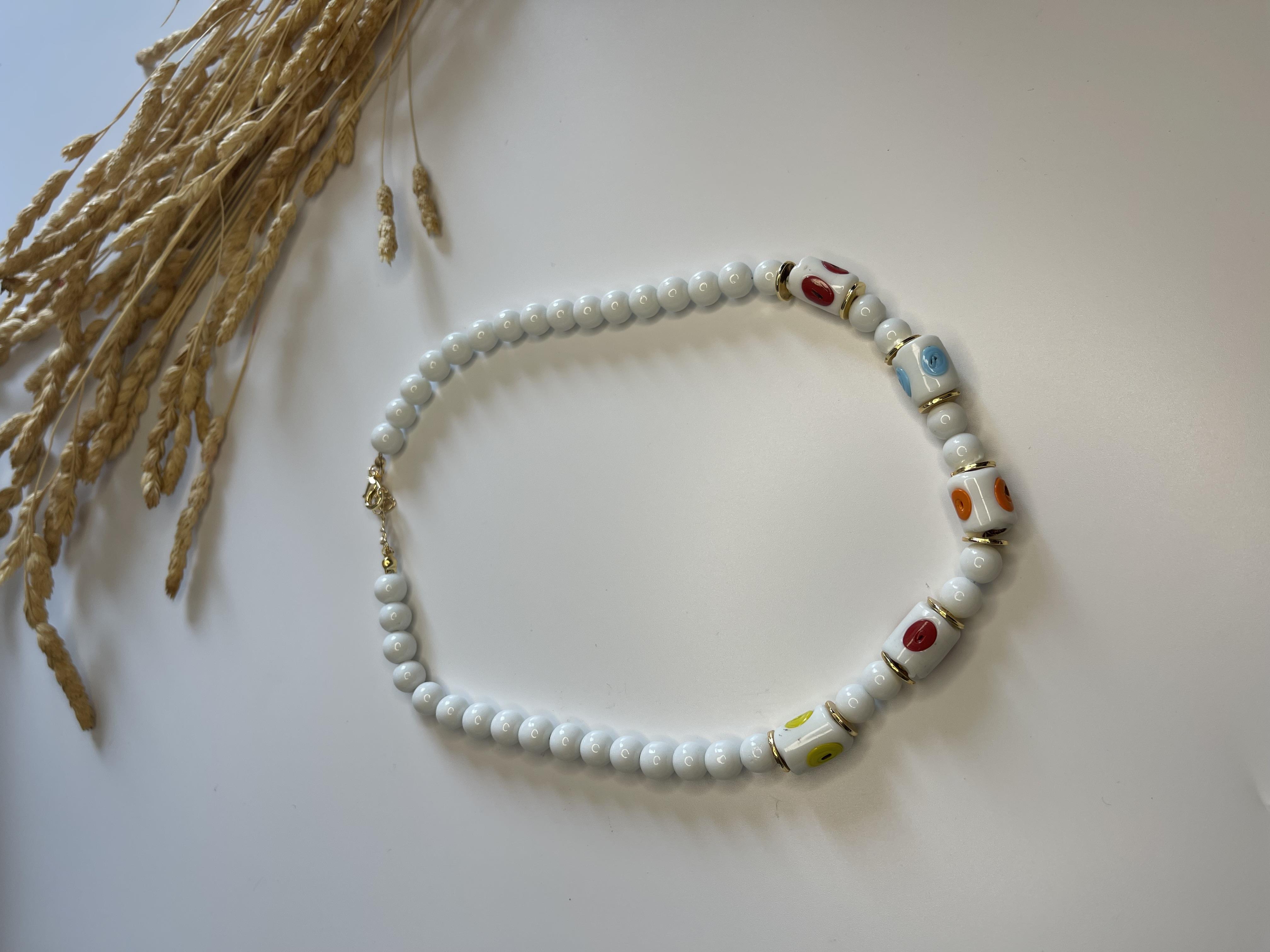 Renkli Nazar Boncuklu Kolye-2