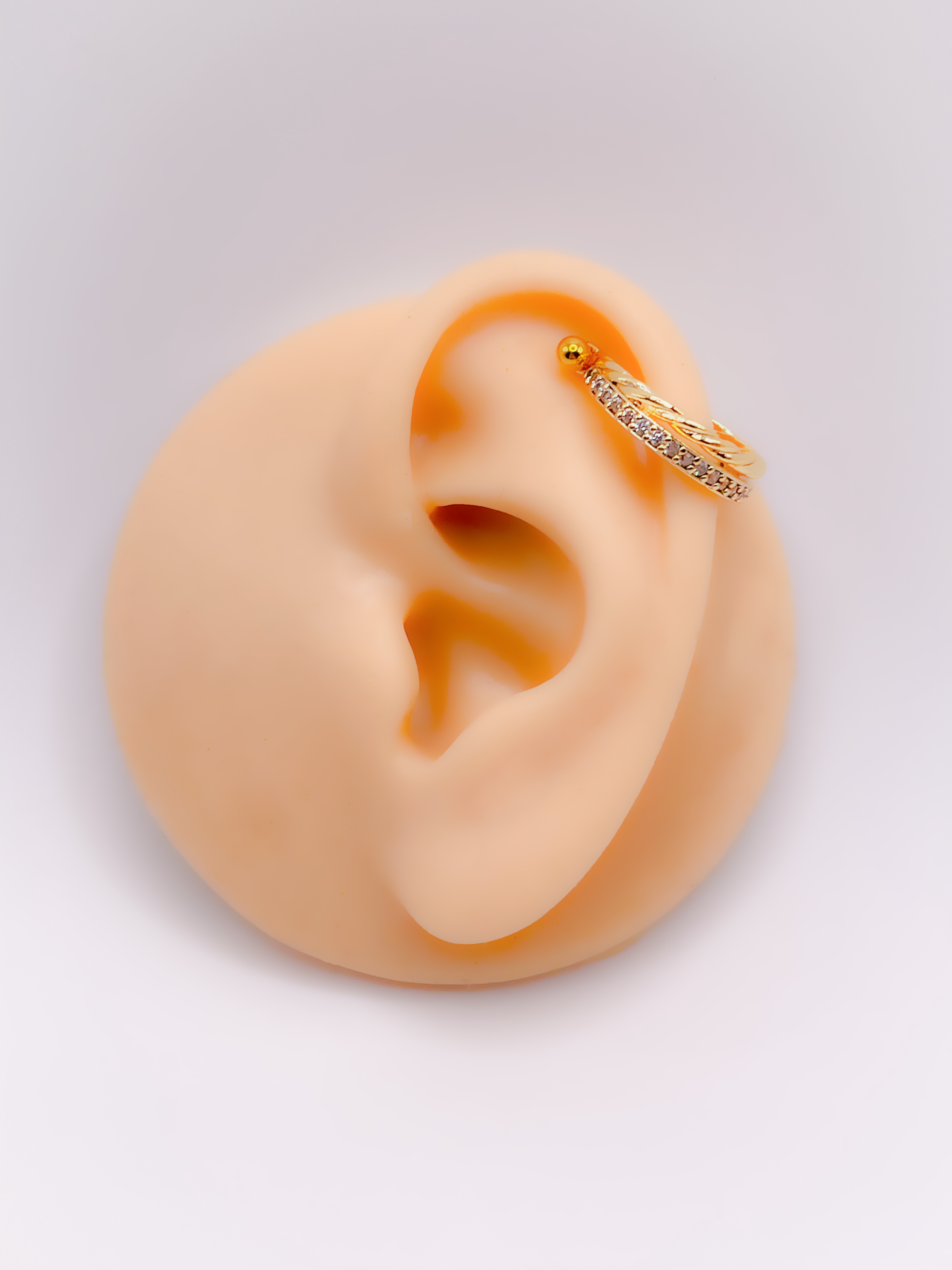 Su Yolu Zirkon Taşlı Burgulu Orbital Piercing