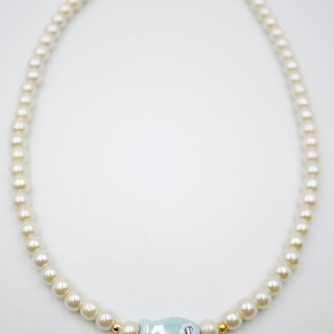 Yeşil Balıklı İnci Kolye 