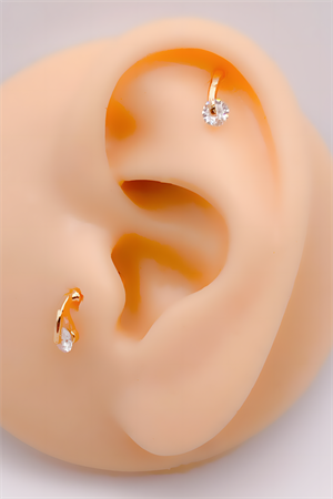 Cerrrahi Çelik Piercing ( Pirsing ) Dönen Tek Taşlı Tragus Helix Piercing (1adet)