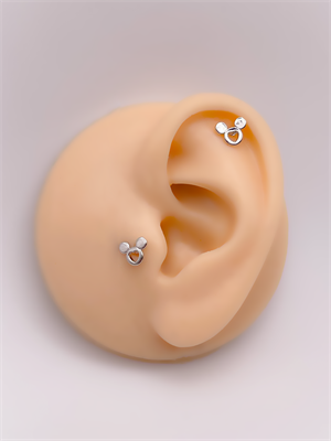 Cerrrahi Çelik Piercing ( Pirsing ) Fare Figürlü Tragus Helix Piercing (1adet)