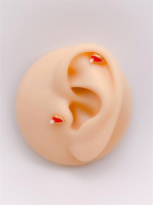 Cerrrahi Çelik Piercing ( Pirsing ) İncili Dudak Figürlü Tragus Helix Piercing (1adet)