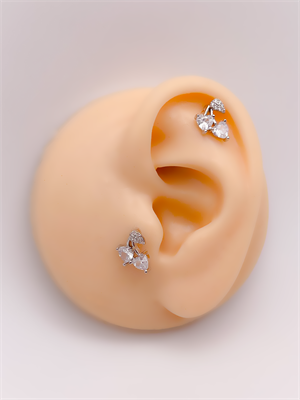 Cerrrahi Çelik Piercing ( Pirsing ) İncili Dudak Figürlü Tragus Helix Piercing (1adet)
