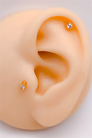 Cerrrahi Çelik Piercing ( Pirsing ) Mini Tek Taşlı Tragus Helix Piercing (1adet)
