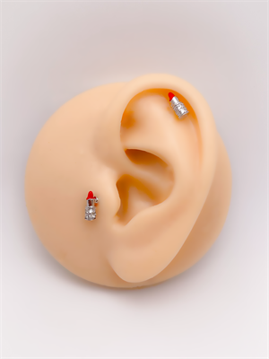 Cerrrahi Çelik Piercing ( Pirsing ) Ruj Figürlü Tragus Helix Piercing (1adet)