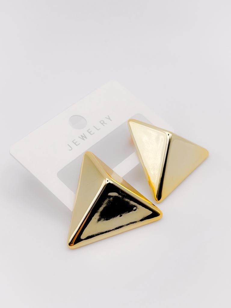 Altın Kaplama Küpe Piramit Küpe