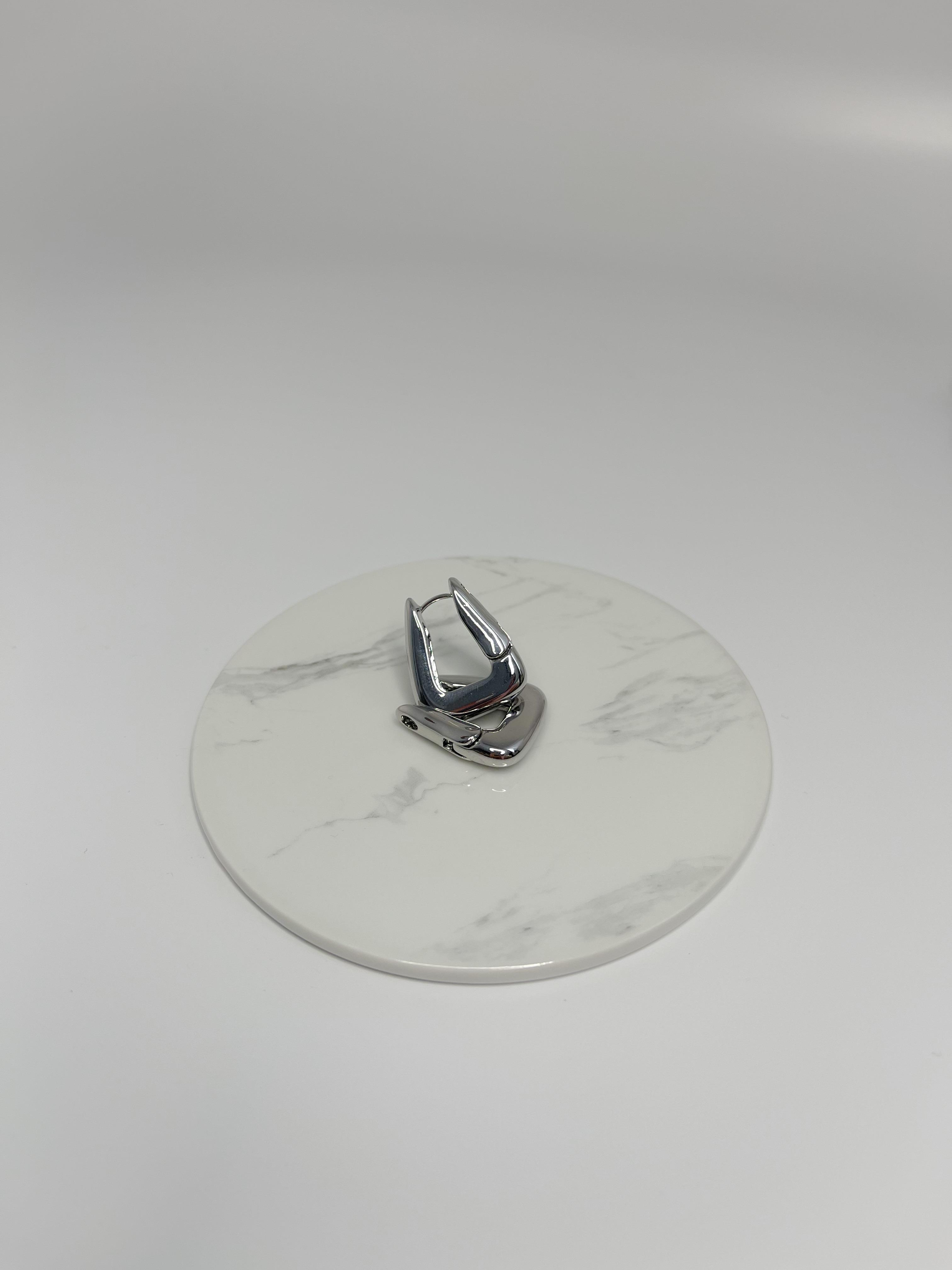 Çelik Çanta Küpe Gümüş