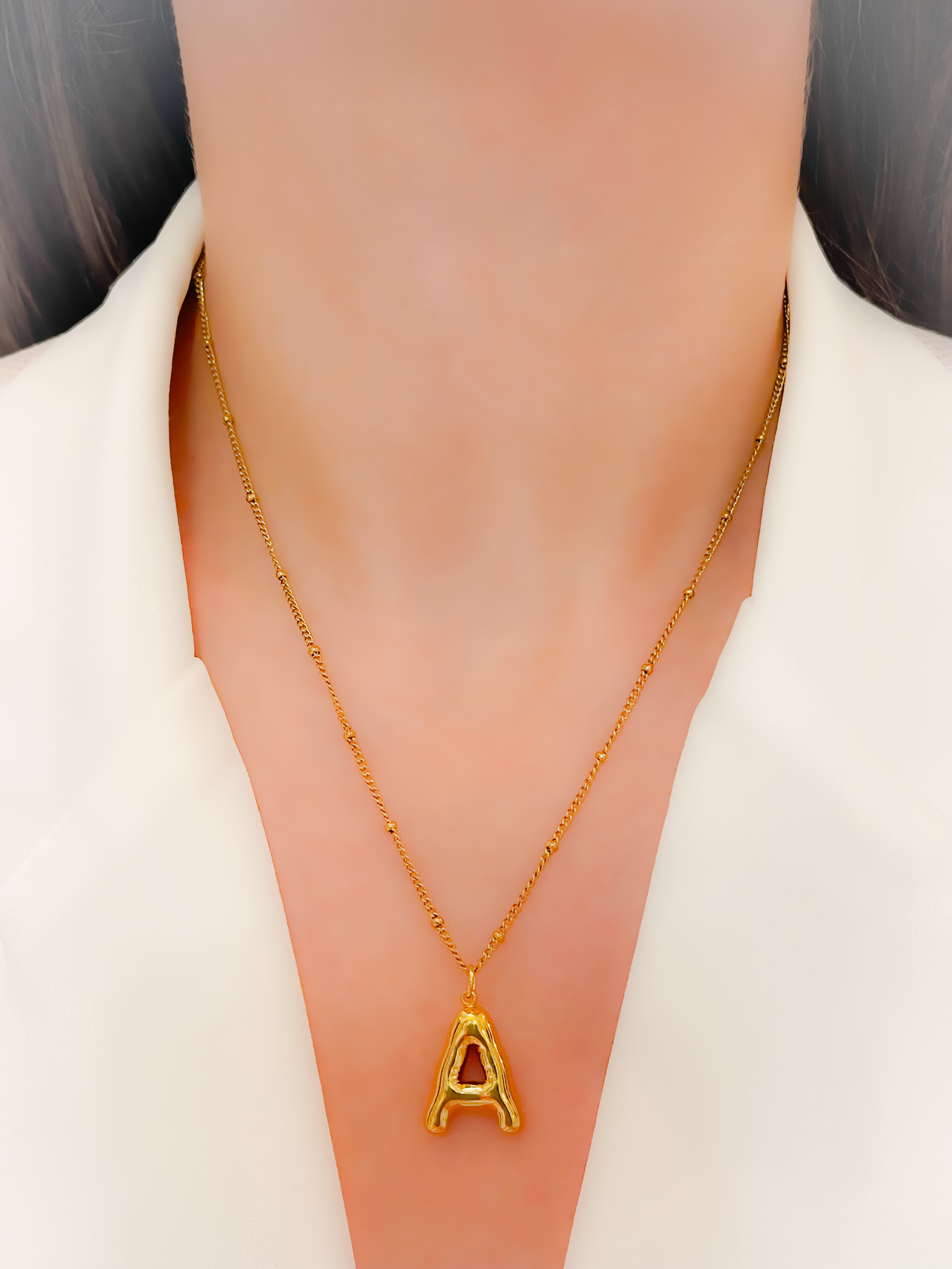 Çelik Kolye Balon Harf Kolye Harfli Kolye Dorika Kolye