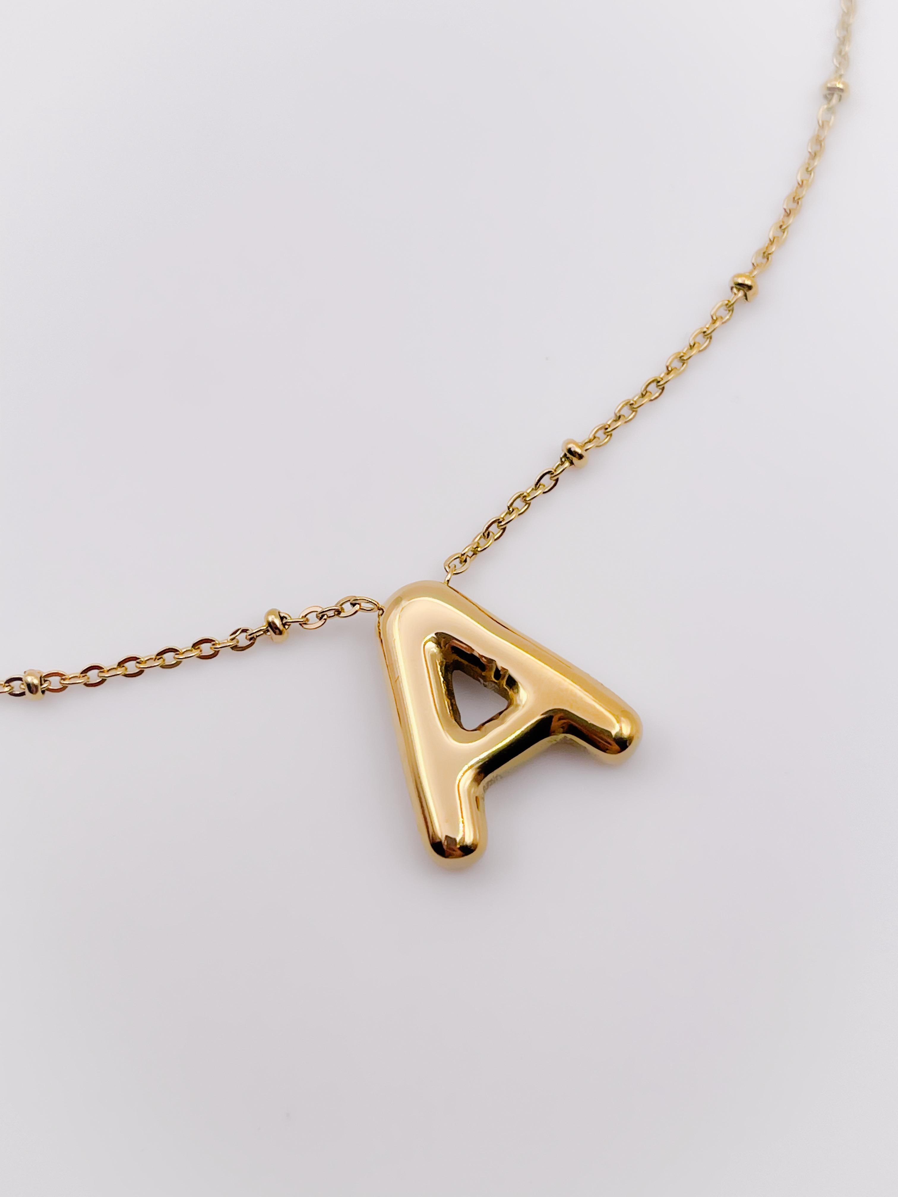 Çelik Kolye Bombeli Harfli Kolye Dorika Kolye