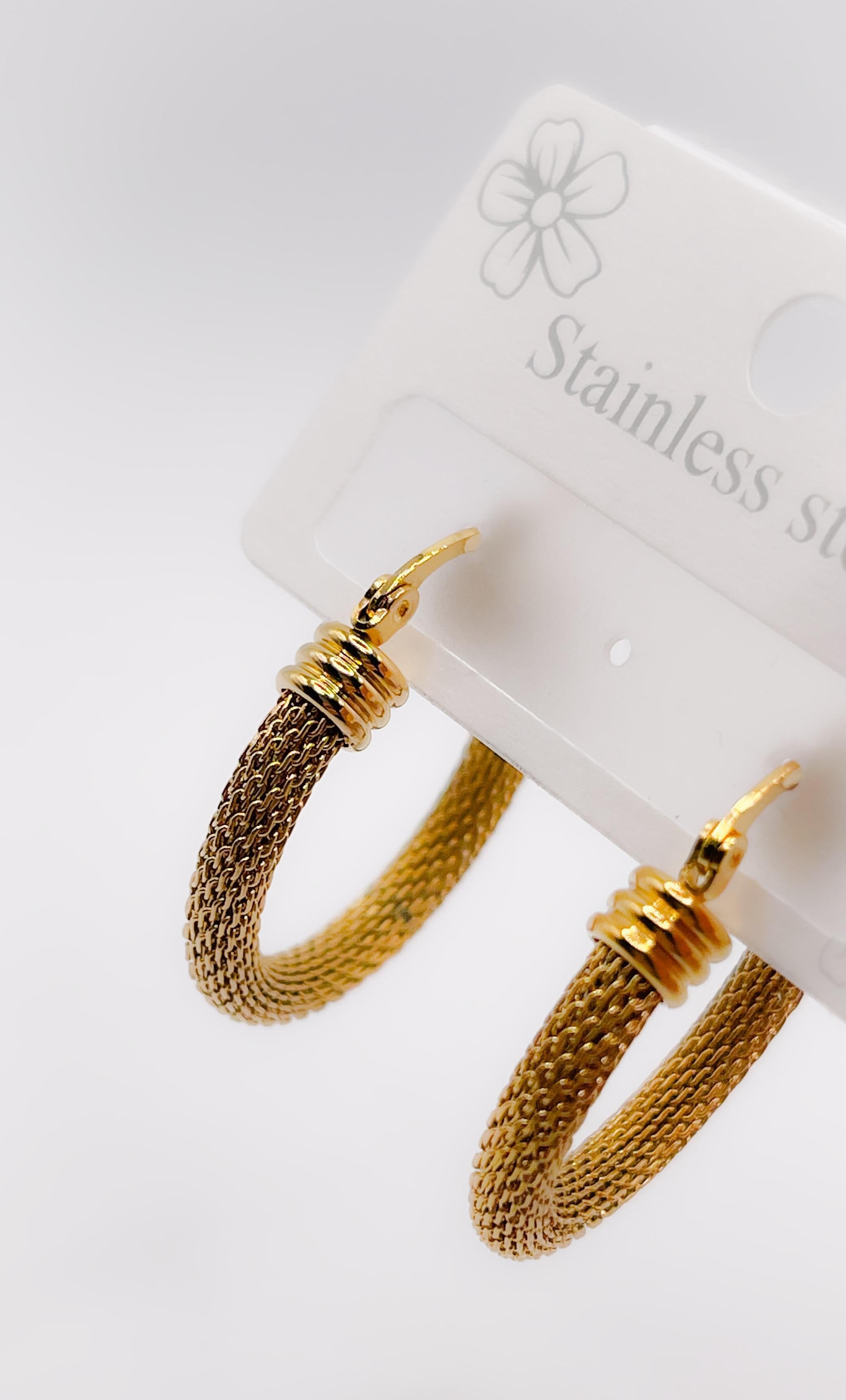 Çelik Küpe Hasır Halka Küpe