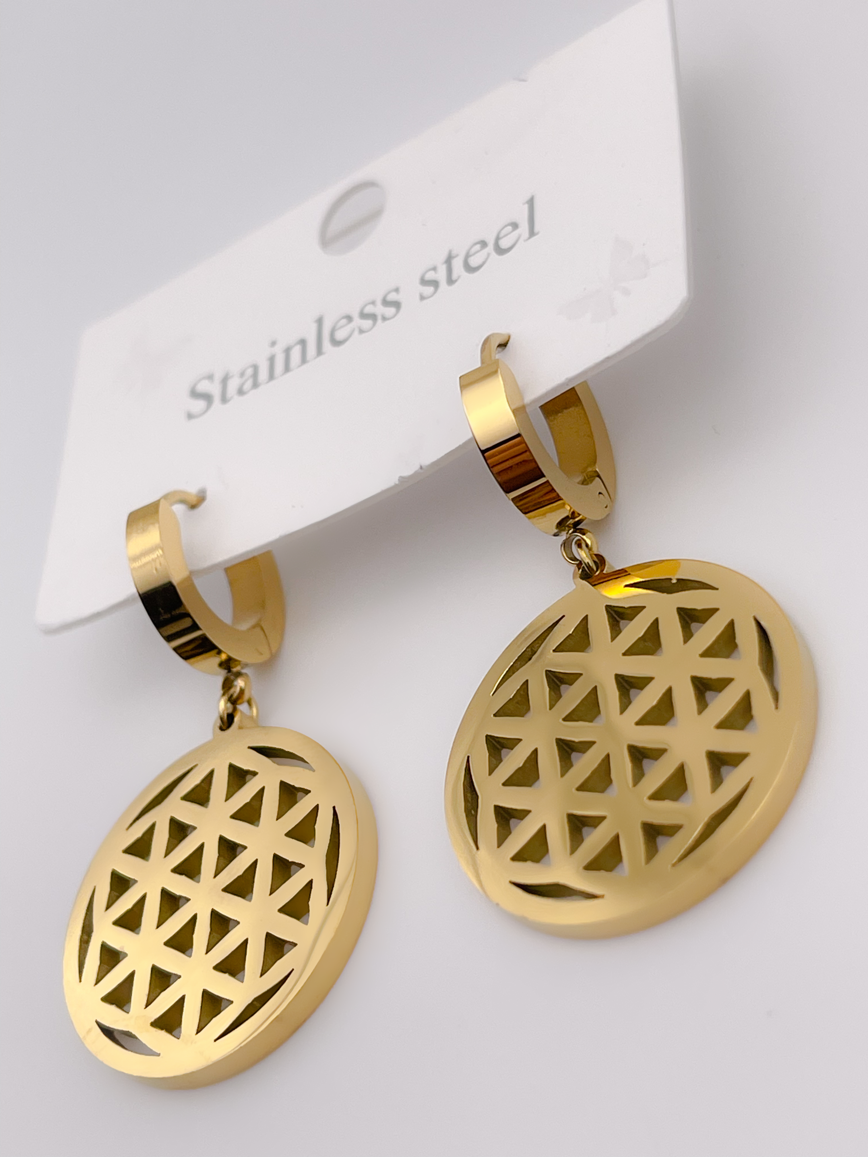 Çelik Küpe Yaşam Çiçeği Küpe Sallantılı Küpe