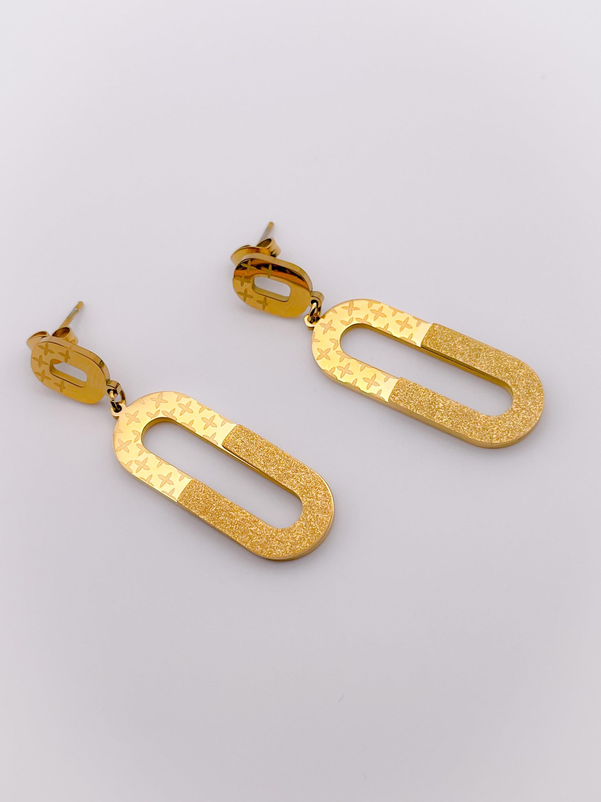 Çelik Marka Model Küpe-Gold