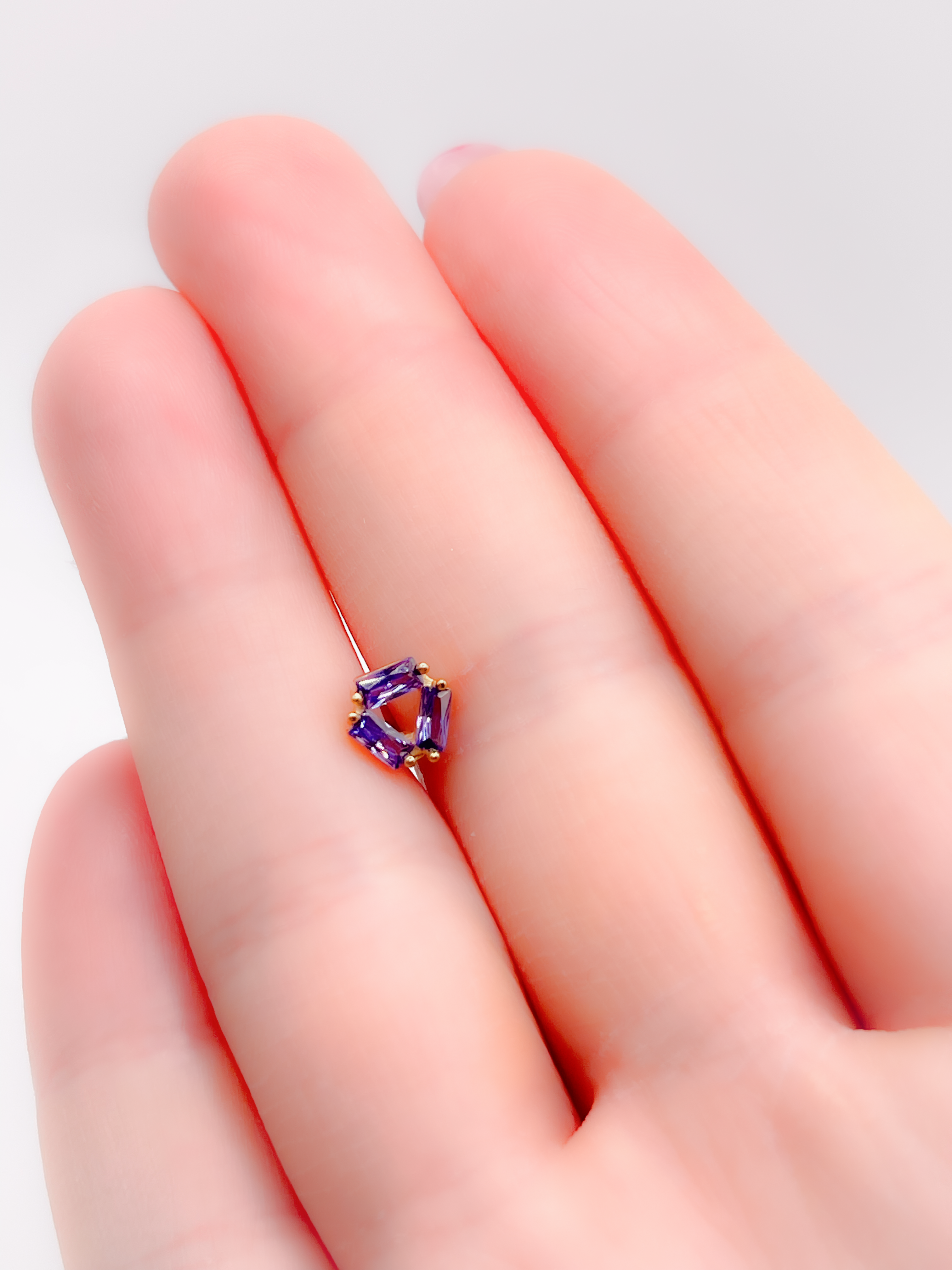 Cerrahi Çelik Piercing Baget Taşlı Kıkırdak Helix Tragus Piercing(1adet)