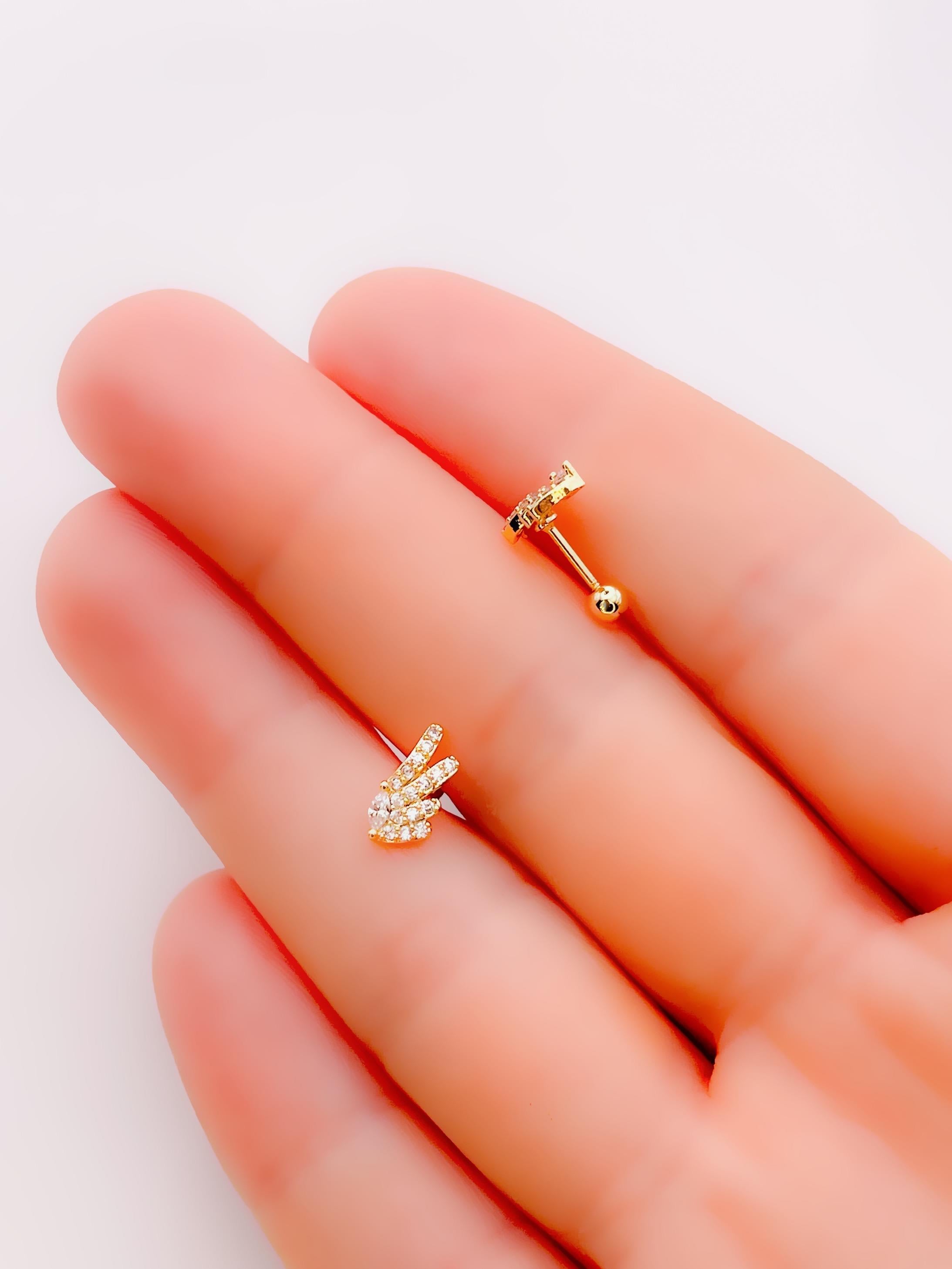 Cerrahi Çelik Piercing Barış İşaretli Kıkırdak Helix Tragus Piercing (1adet)