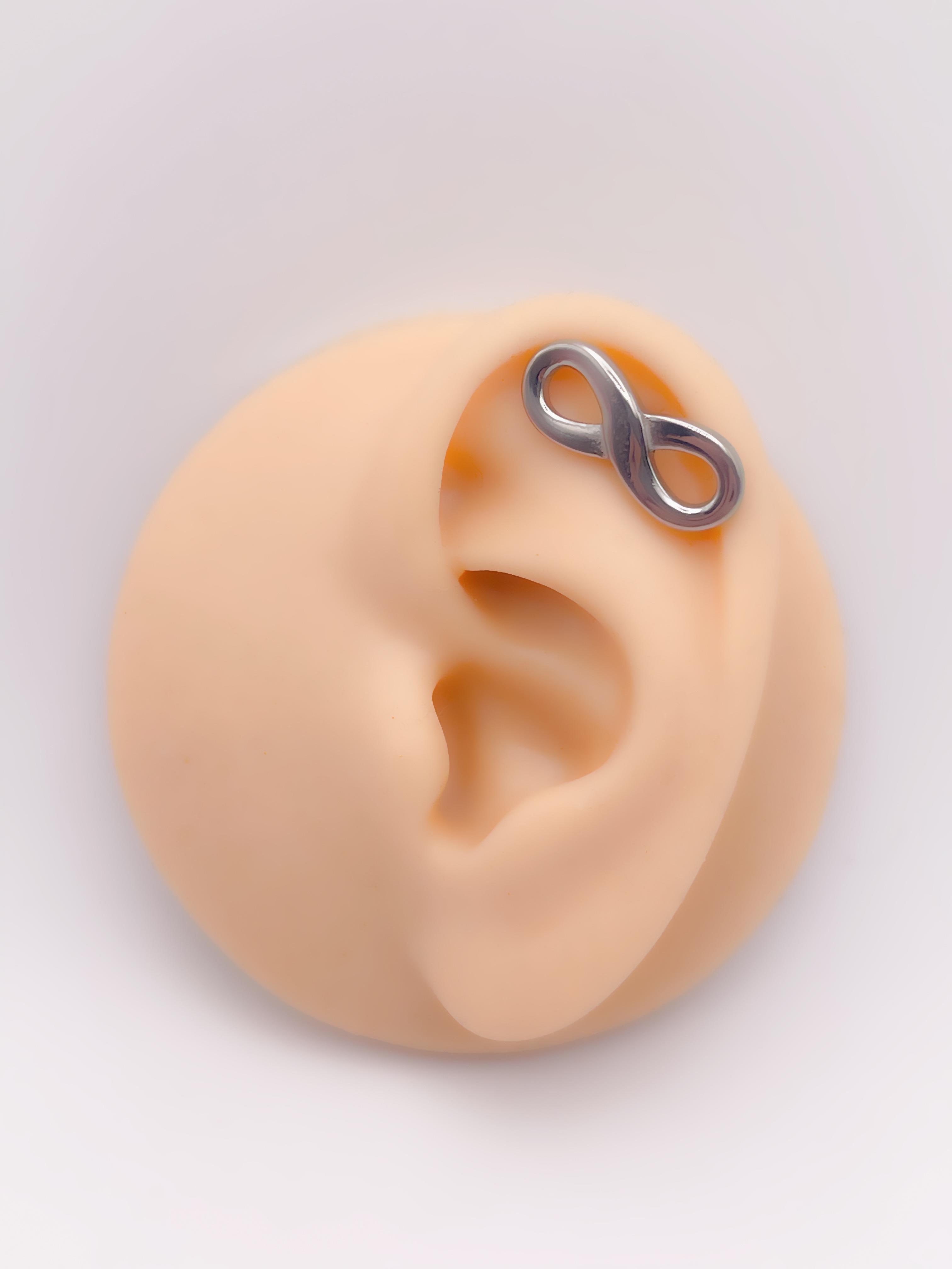 Cerrahi Çelik Piercing Sonsuz Figürlü Kıkırdak Helix Tragus Piercing(1adet)