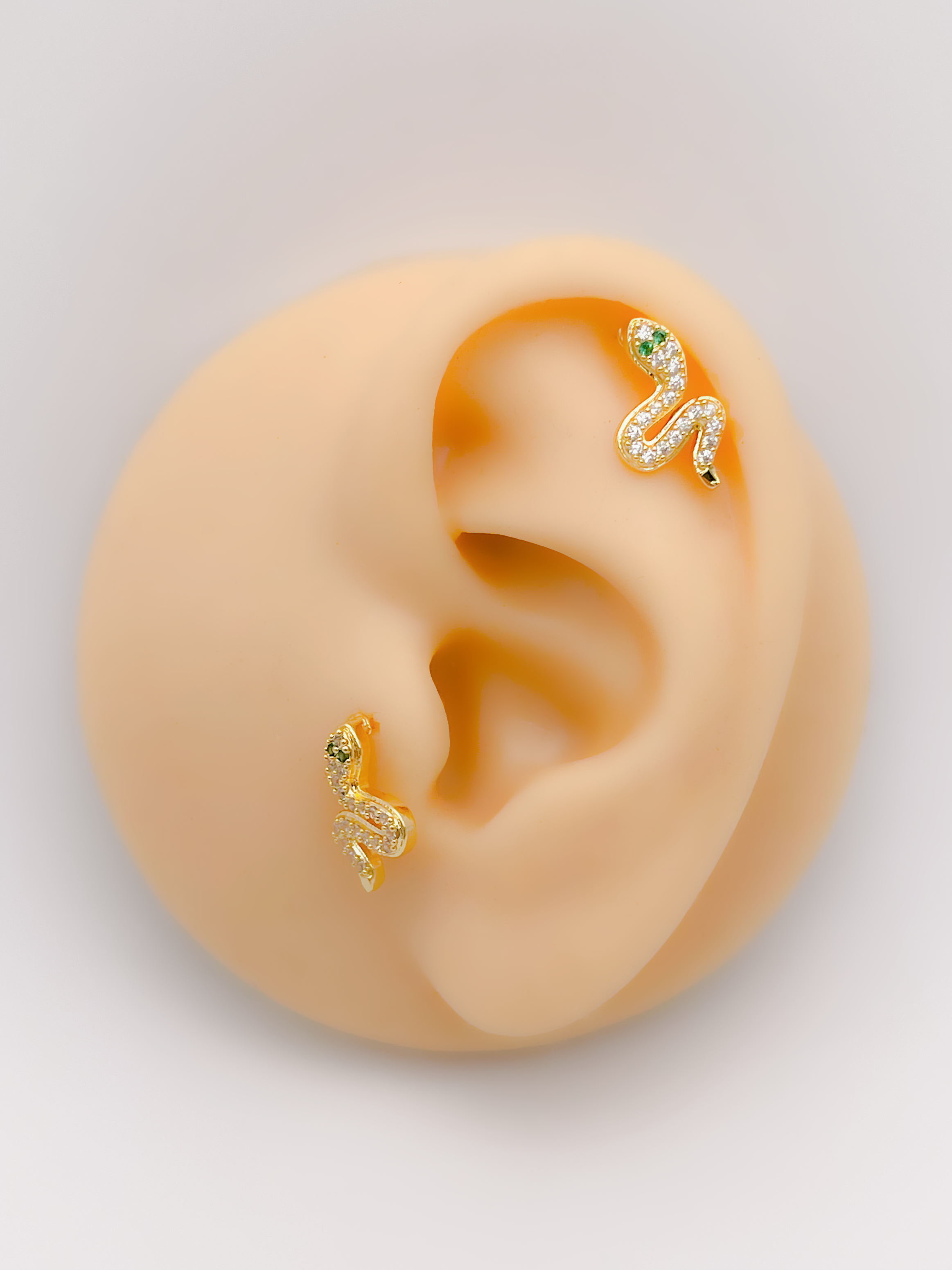 Cerrahi Çelik Piercing Yılan Figürlü Kıkırdak Helix Tragus Piercing - V2 (1adet)