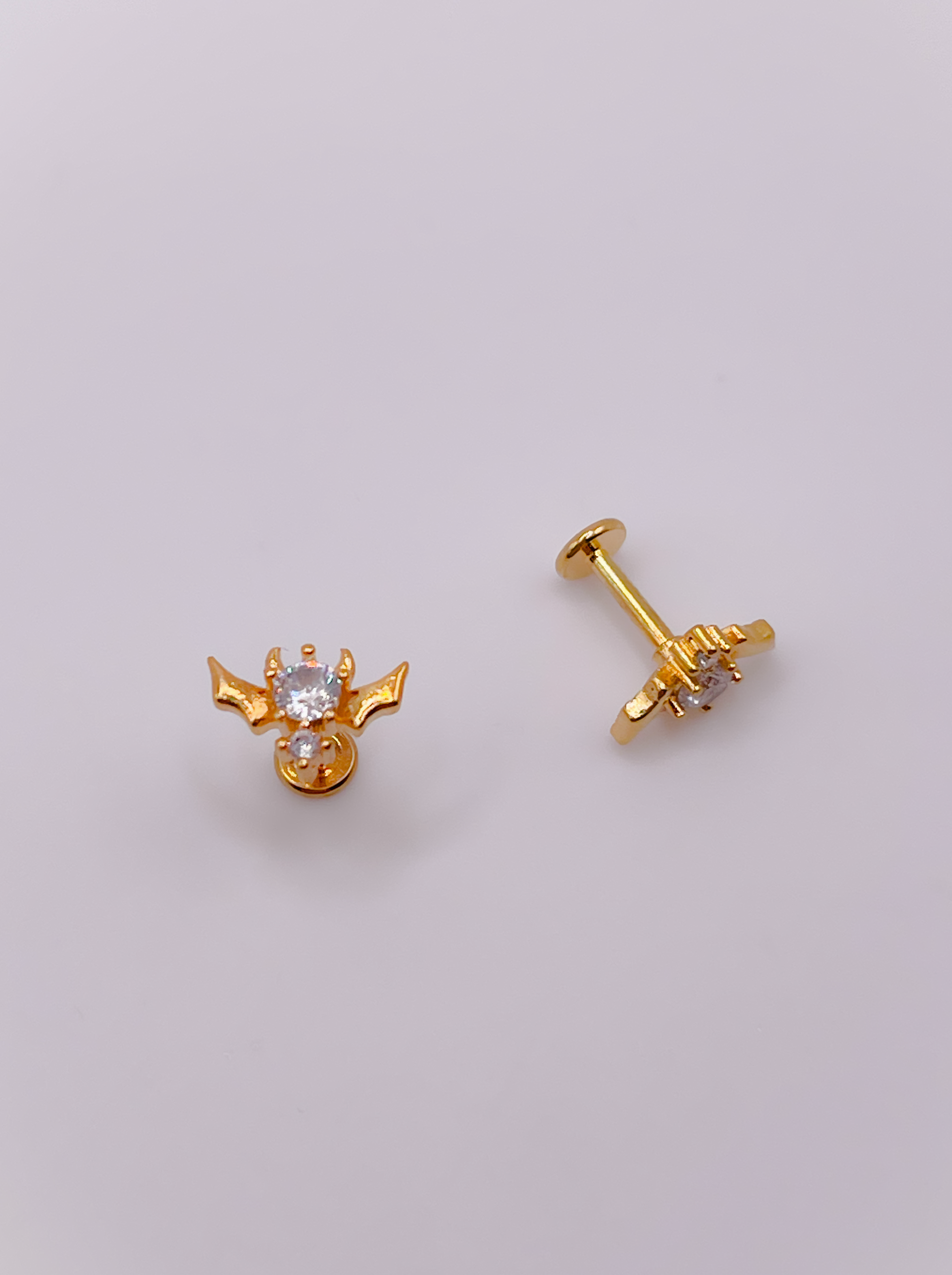 Cerrahi Çelik Piercing Zirkon Taşlı Devil (Şeytan) Figürlü Kıkırdak Helix Tragus Piercing(1adet)