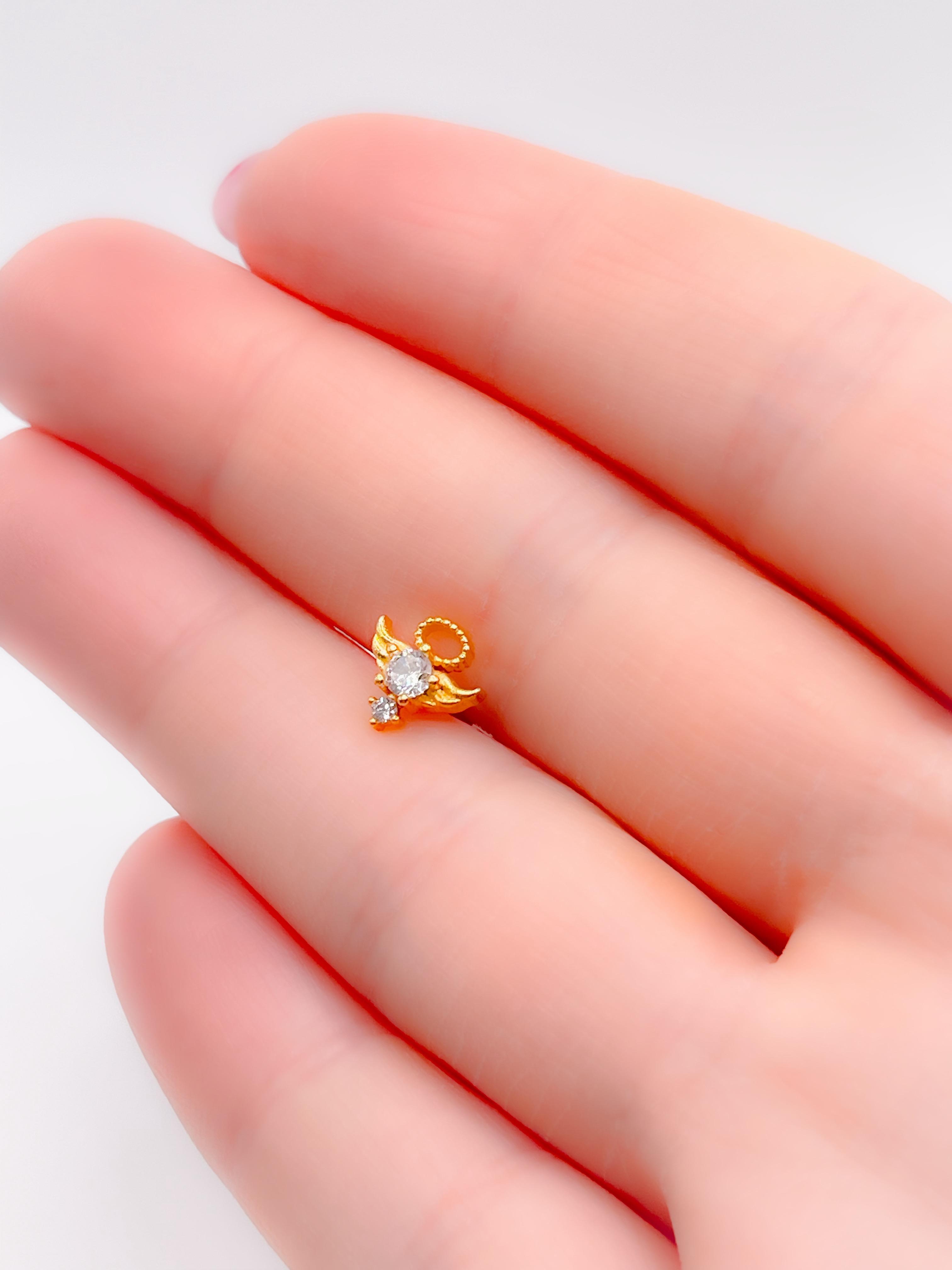 Cerrahi Çelik Piercing Zirkon Taşlı Melek Figürlü Kıkırdak Helix Tragus Piercing(1adet)