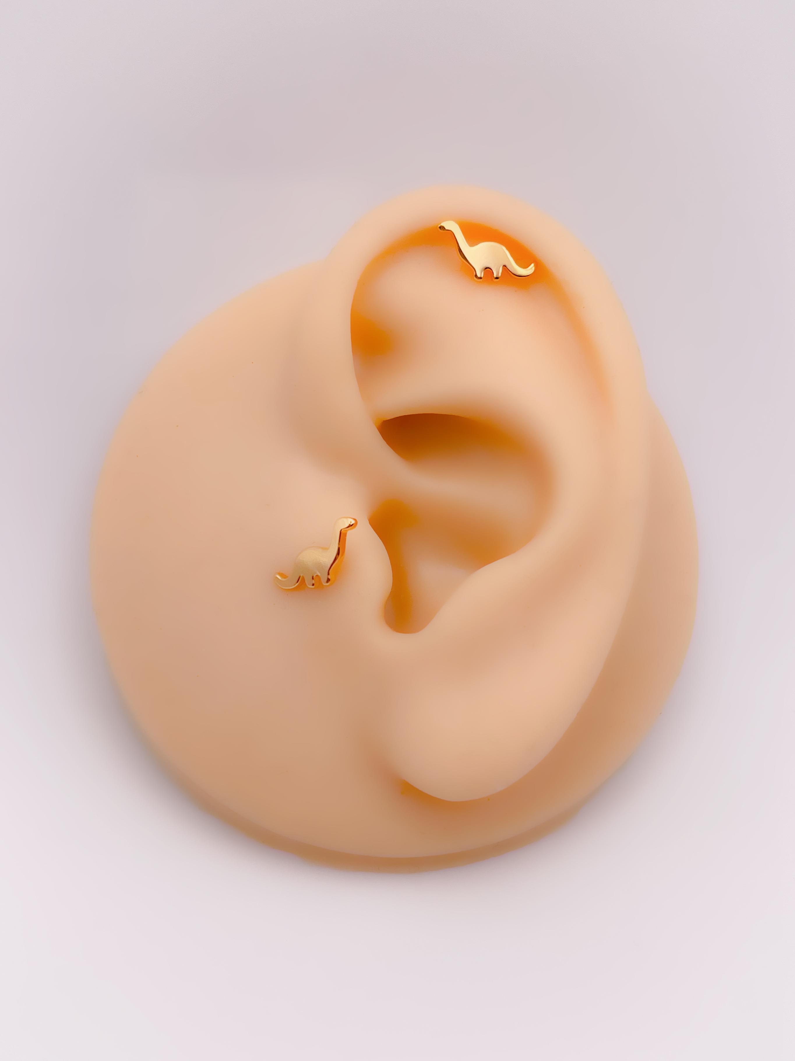 Cerrrahi Çelik Piercing ( Pirsing ) Dinozor Figürlü Tragus Helix Piercing (1adet)