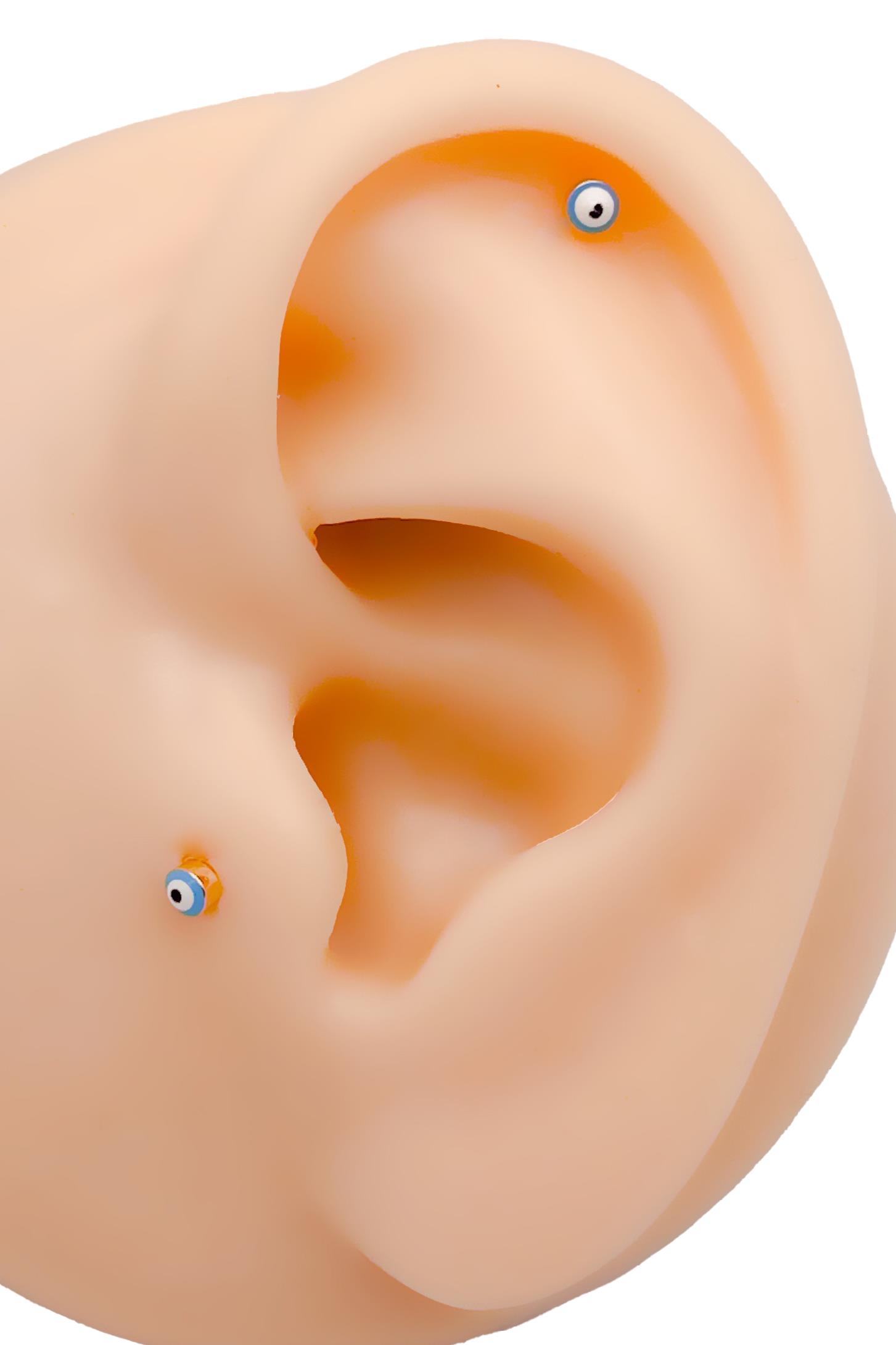 Cerrrahi Çelik Piercing ( Pirsing ) Mini Nazar Boncuklu Tragus Helix Piercing (1adet)
