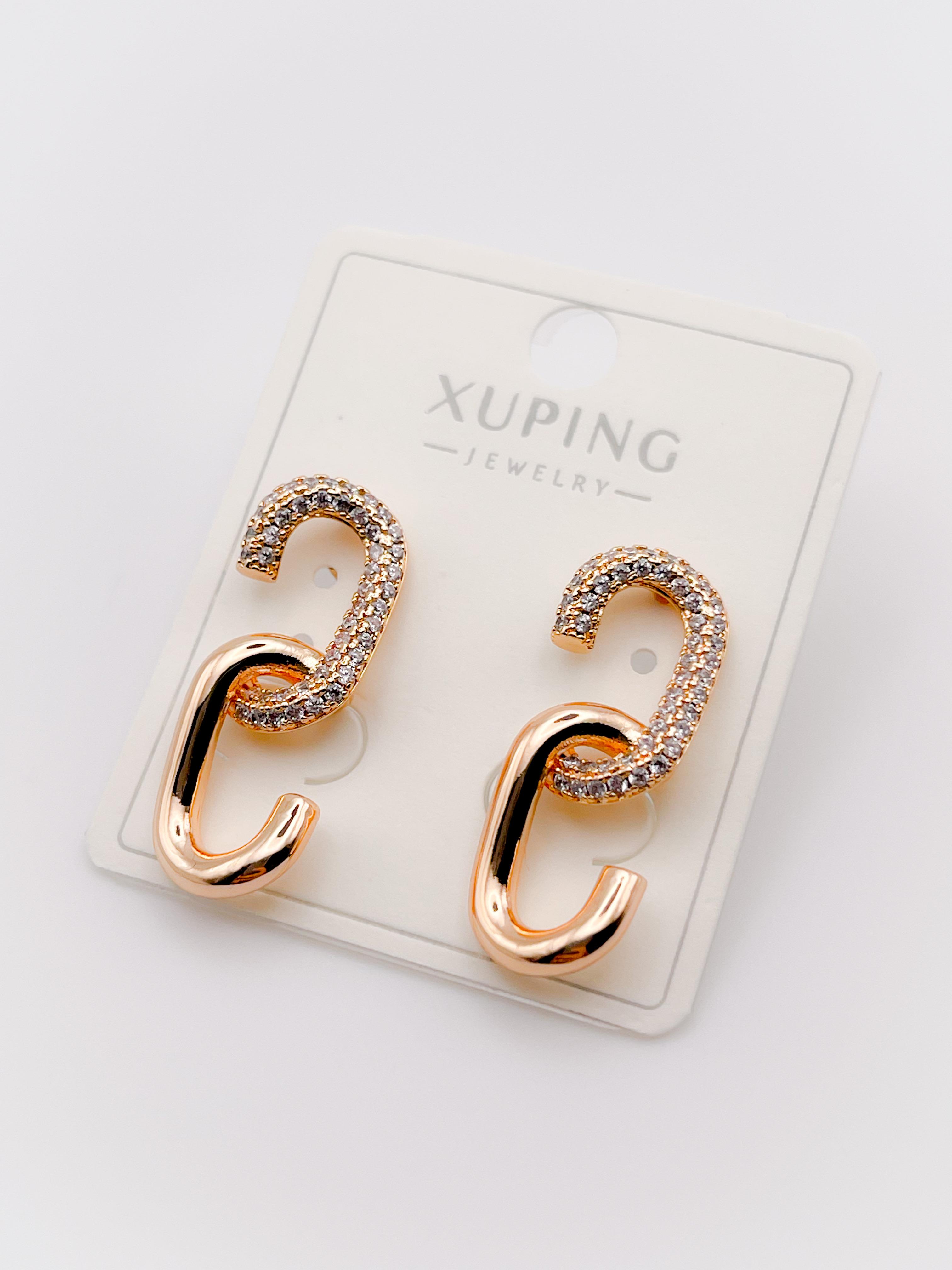 Özel Seri Küpe Taşlı S Küpe Renk Rose Gold