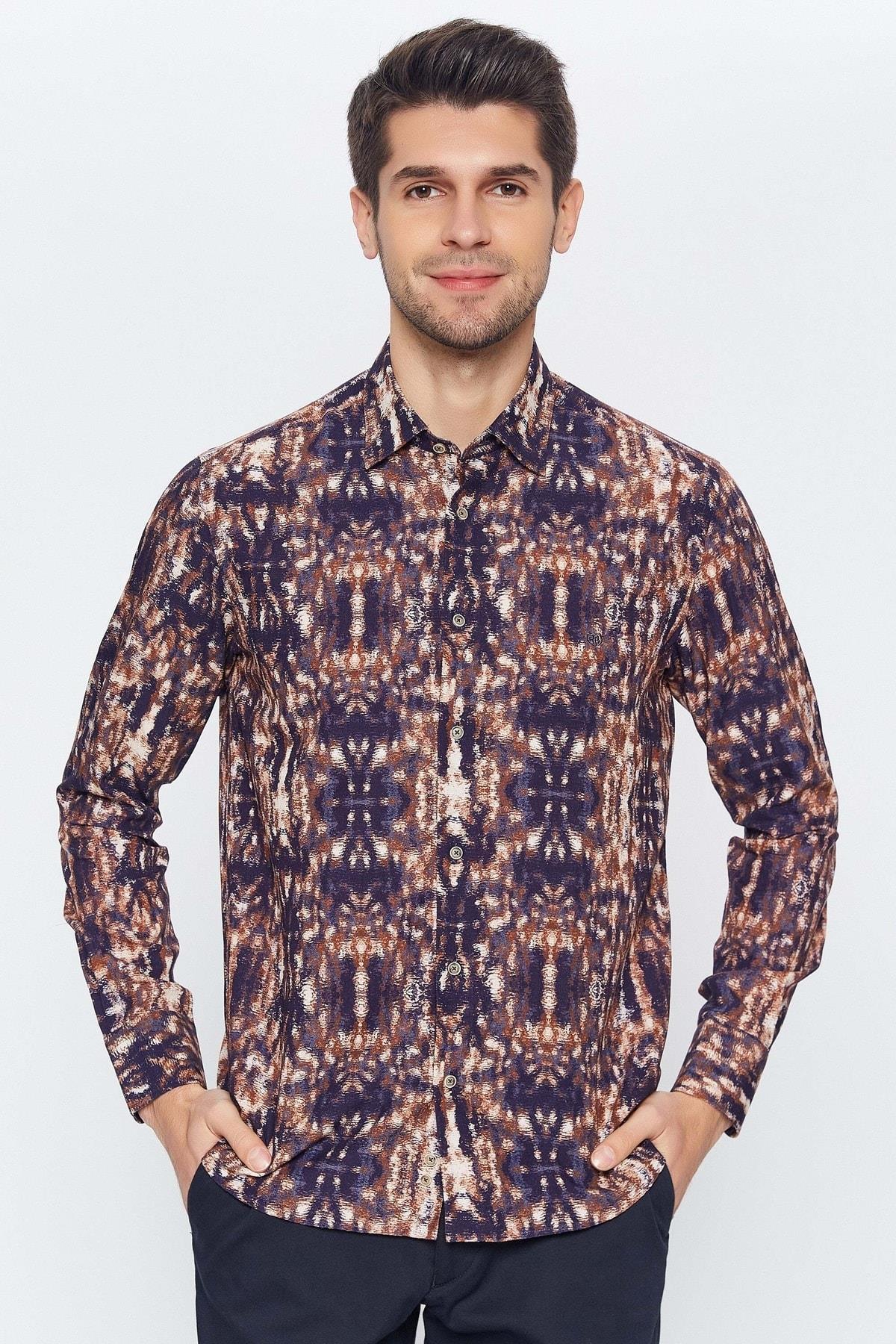 Erkek Lacivert Multicolor Gömlek