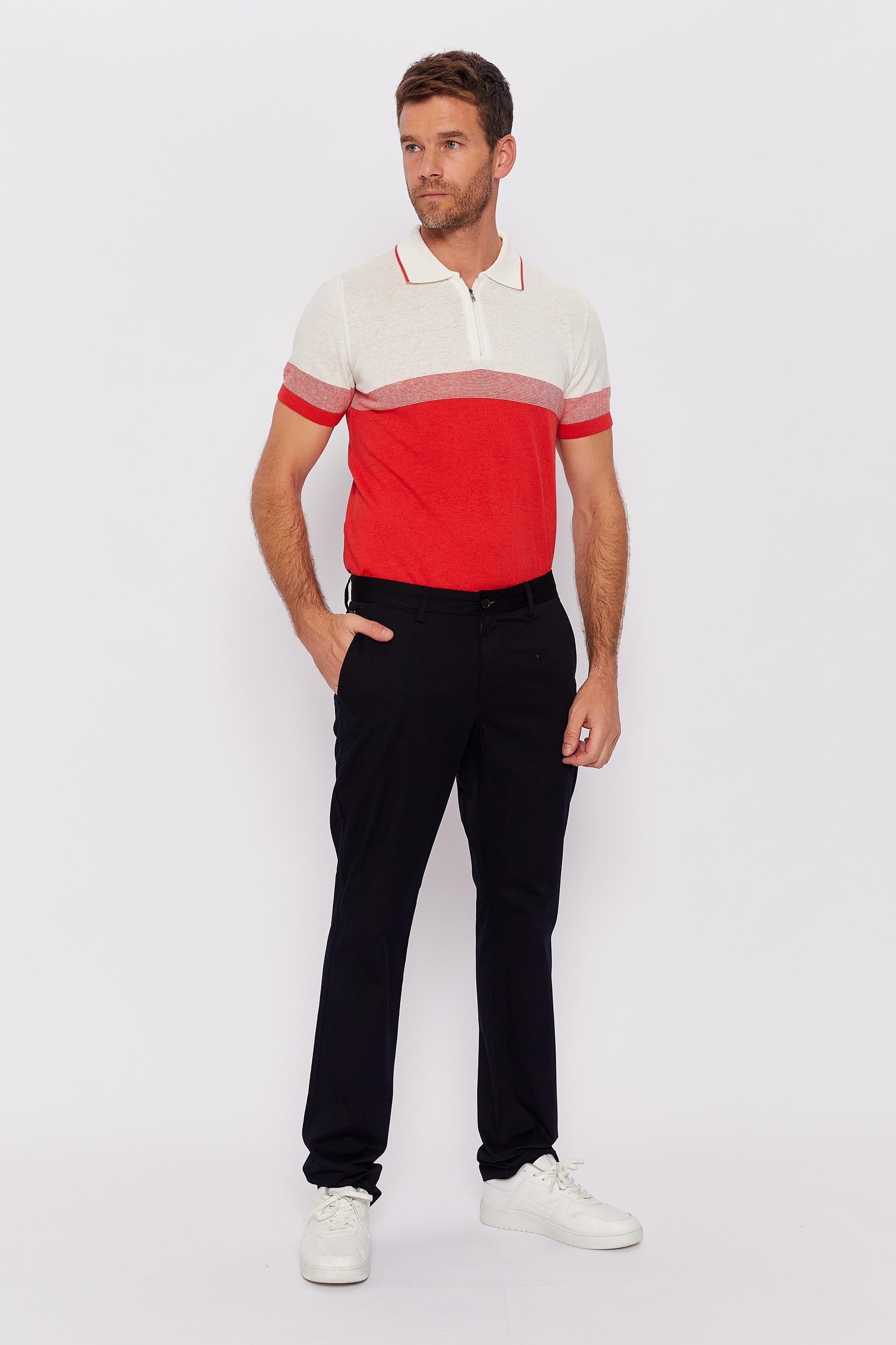 Romano Botta Lacivert Düz Regular Fit Pamuk Pantolon 