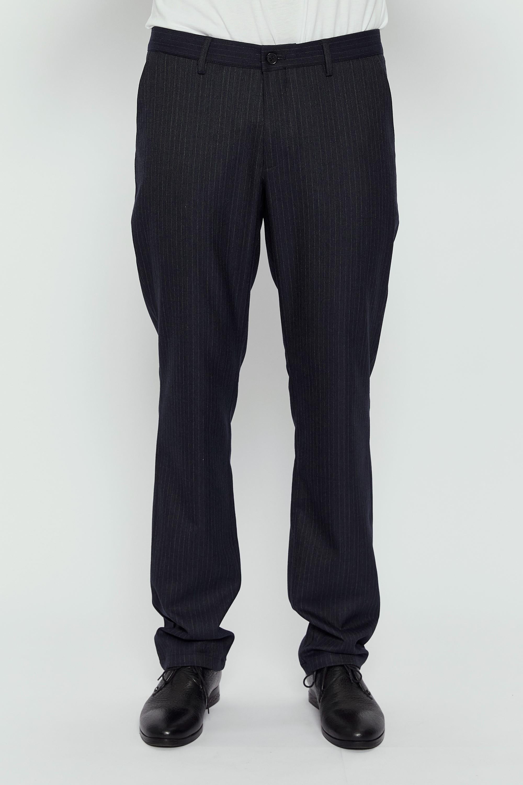 Romano Botta Siyah Çizgili Regular Fit Casual Pantolon 