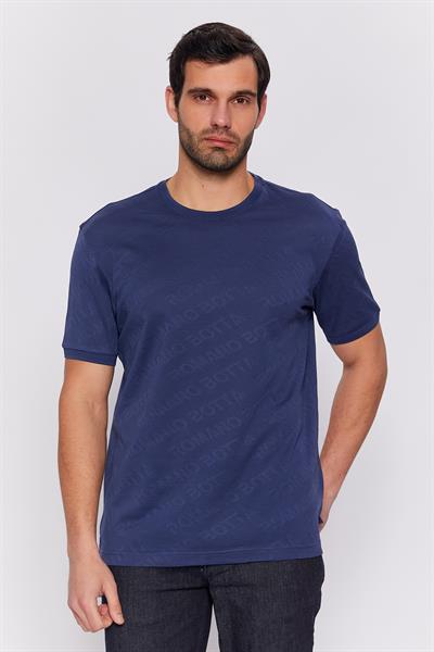 Romano Botta İndigo Yuvarlak Yaka 100% Merserize Pamuk  Kısa Kol T-shirt