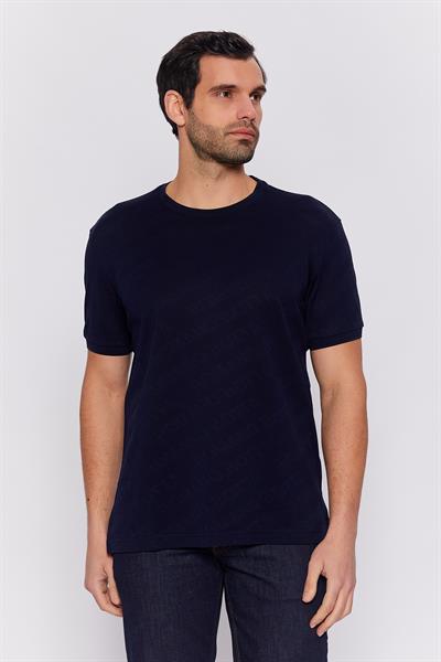 Romano Botta Lacivert Yuvarlak Yaka 100% Merserize Pamuk  Kısa Kol T-shirt