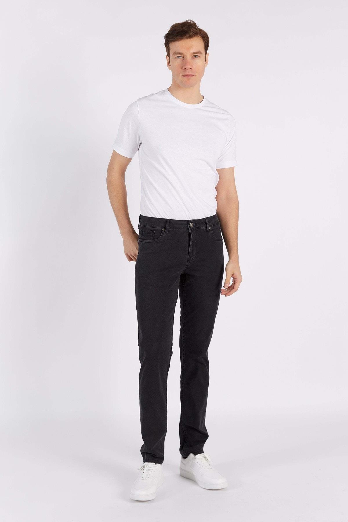 Antrasit Regular Esnek 5 Cep Ince Kot Pantalon