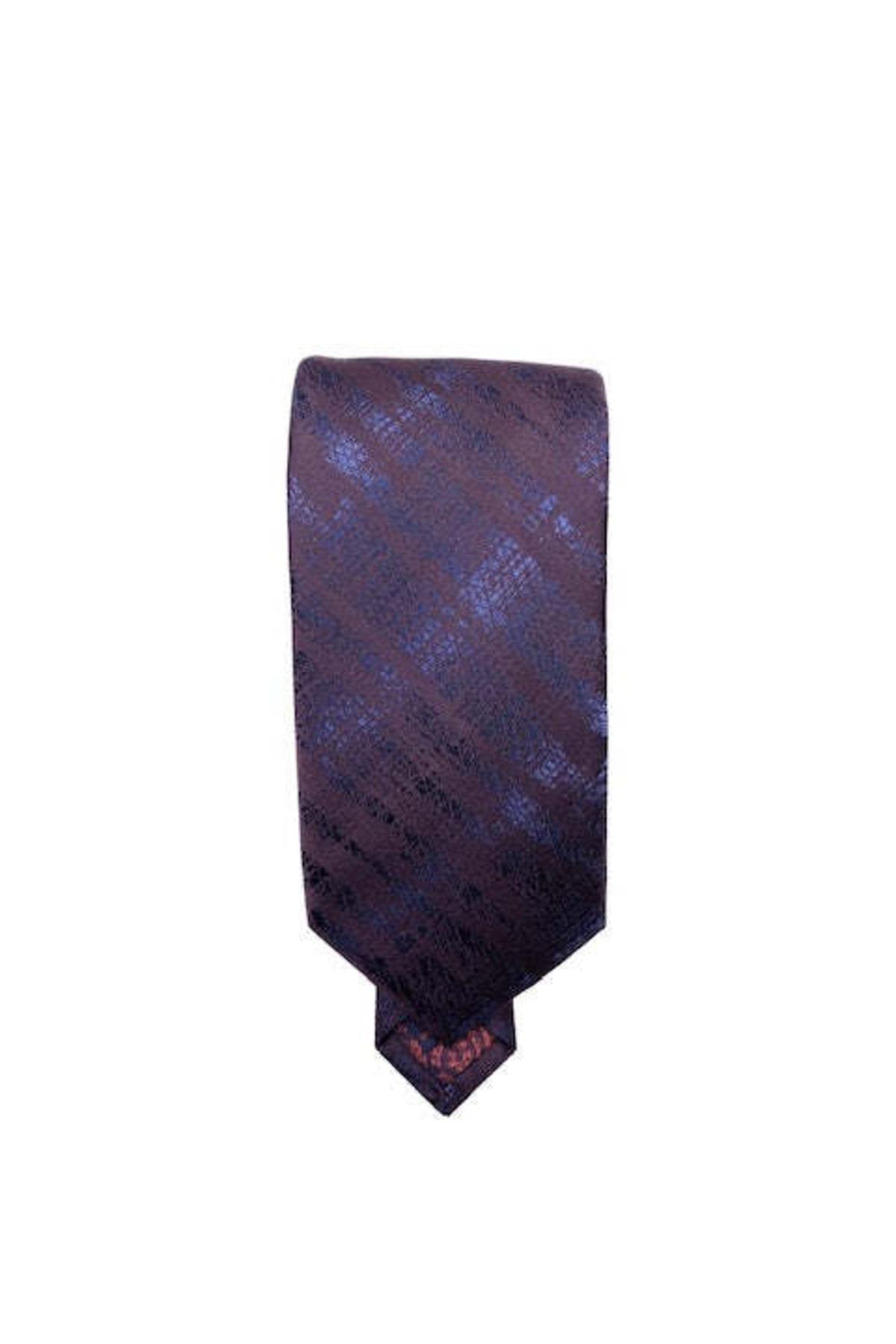 Erkek Mor-Lacivert Kravat