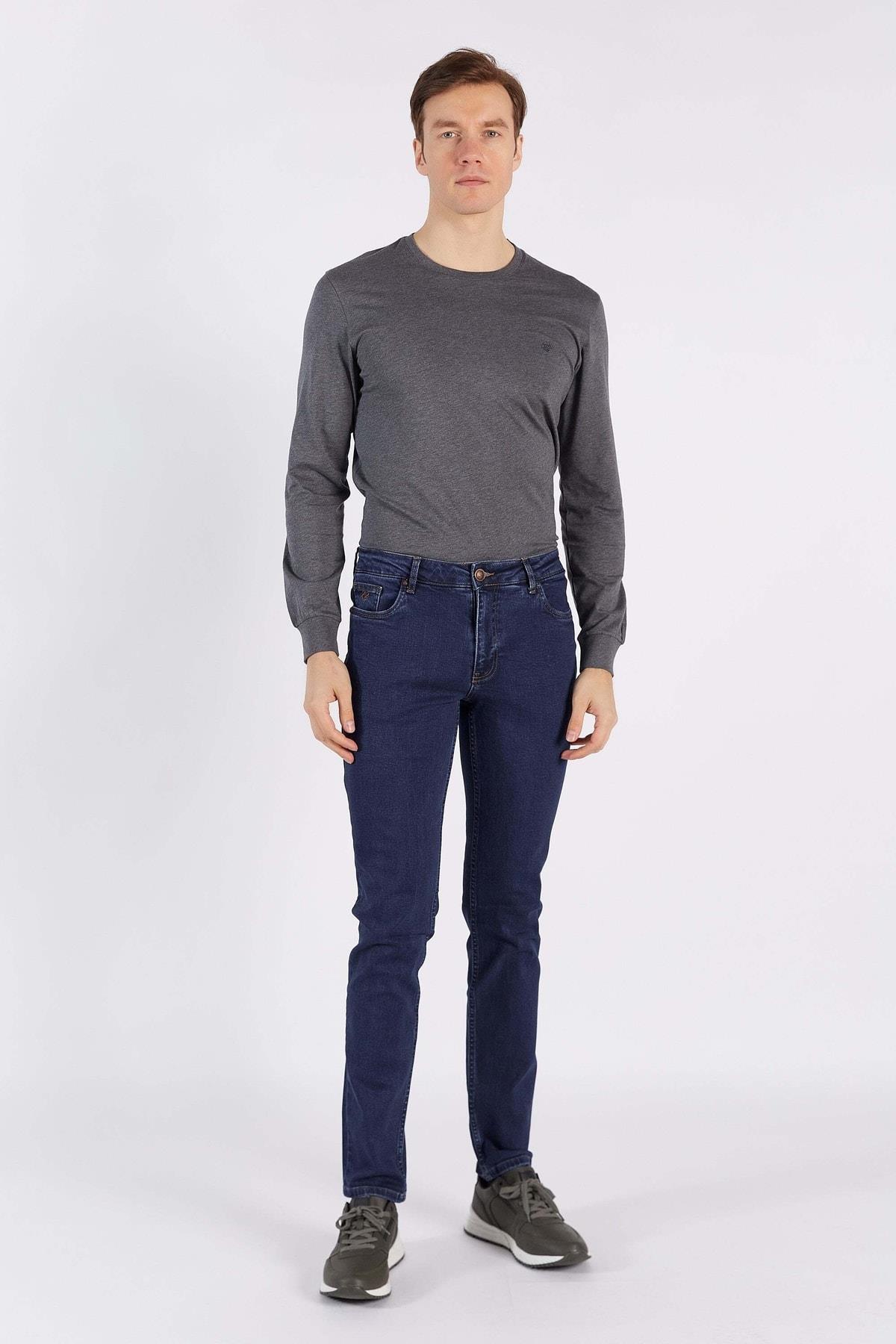 Mavi Düz Regular Fit Denim Pantalon
