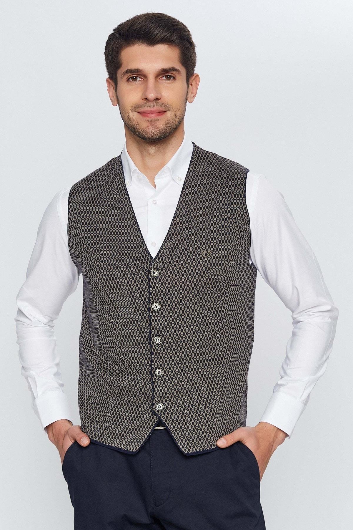 Romano Bota Erkek Kahverengi Triko Yelek-rb1a0515k086